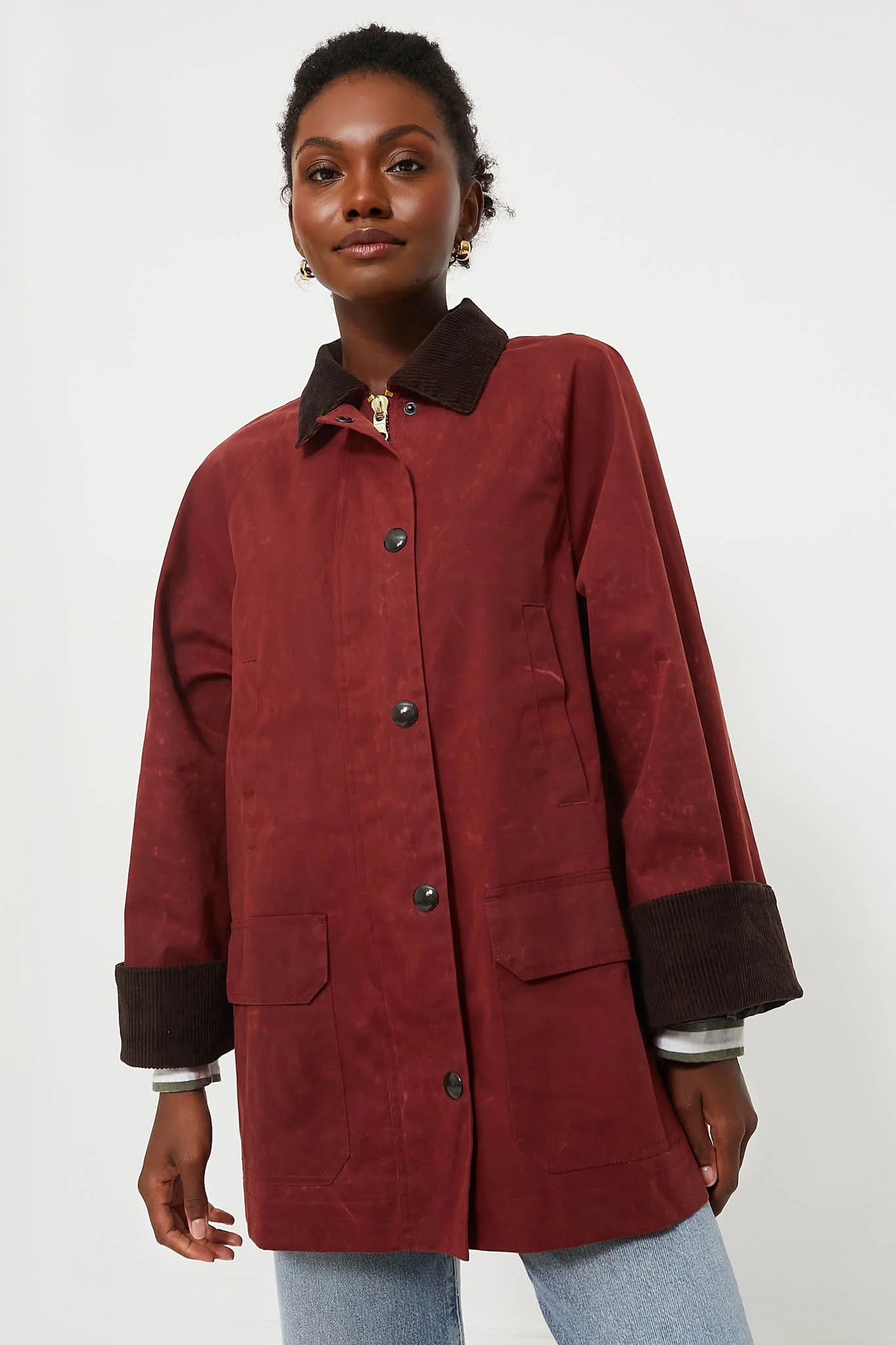 Brick Red Chiltern Street Jacket in Waxed Cotton - Image 6