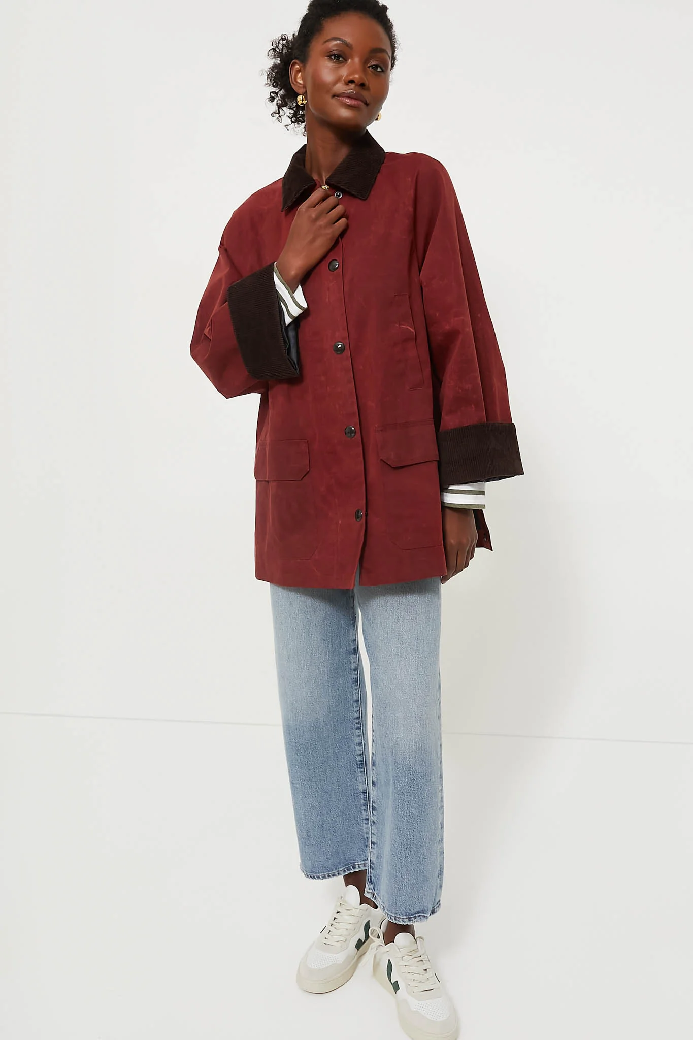 Brick Red Chiltern Street Jacket in Waxed Cotton - Image 7