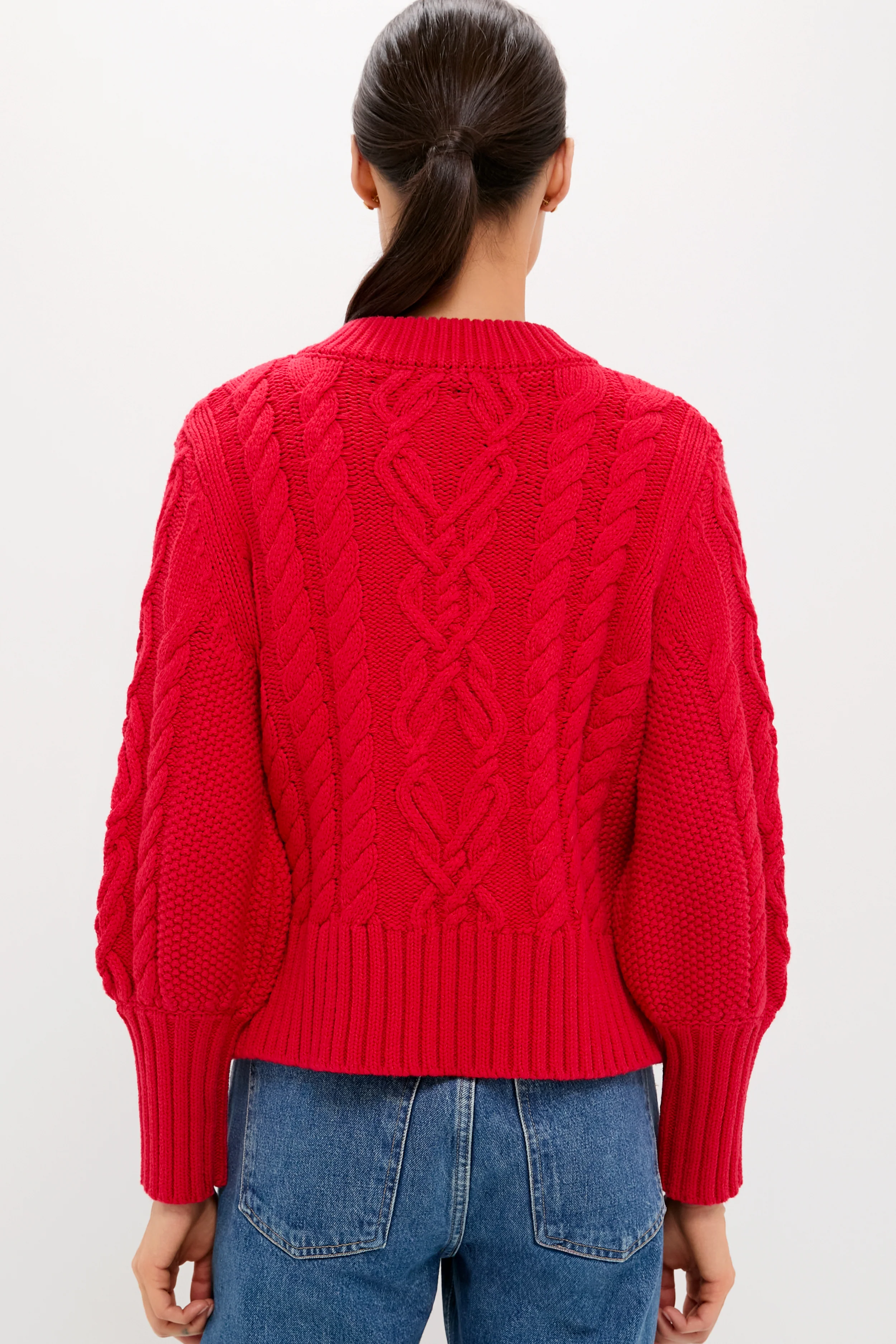 Red Cotton Colette Cardigan - Image 4