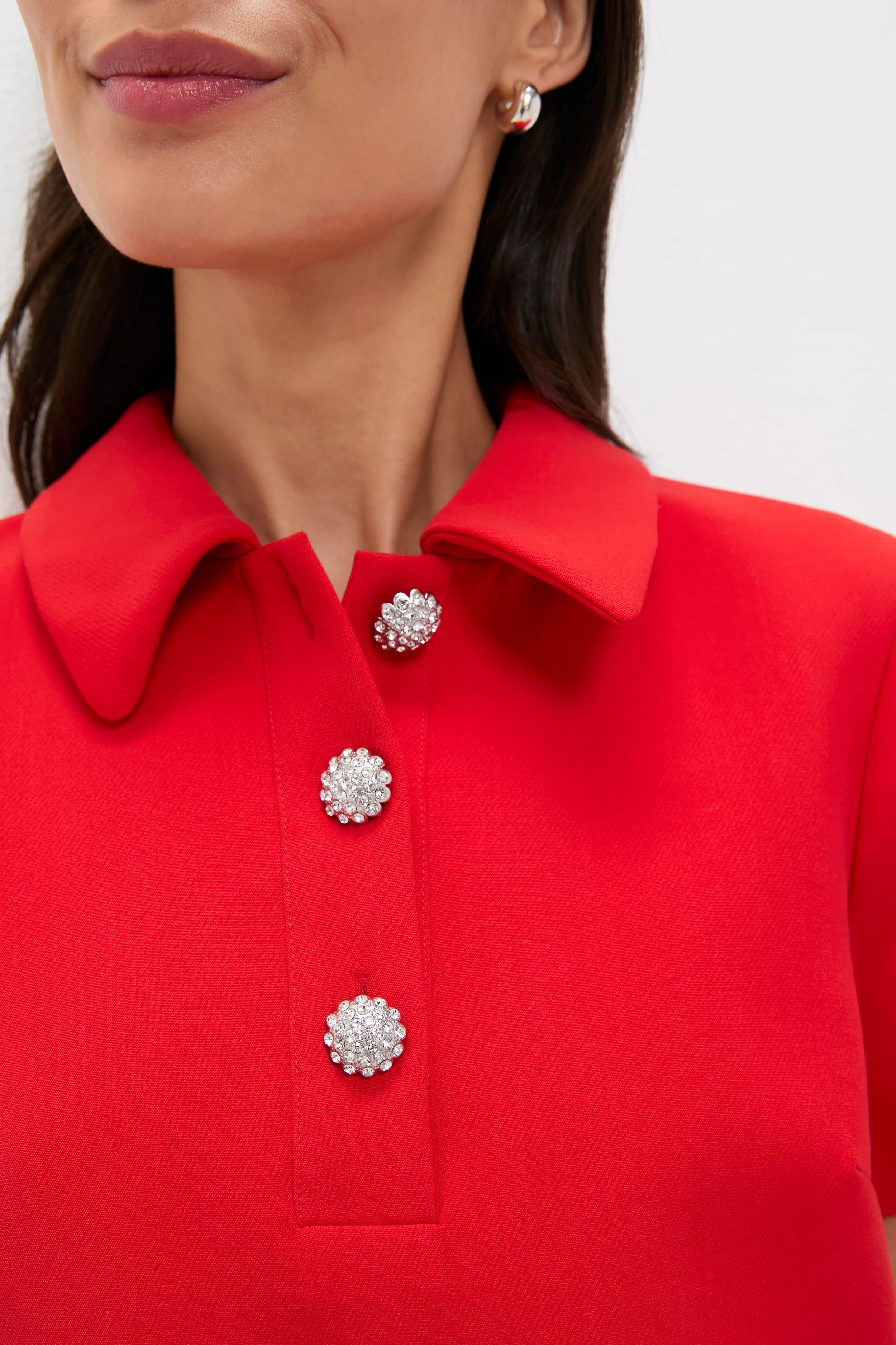 Red Crepe Helen Dress - Image 2