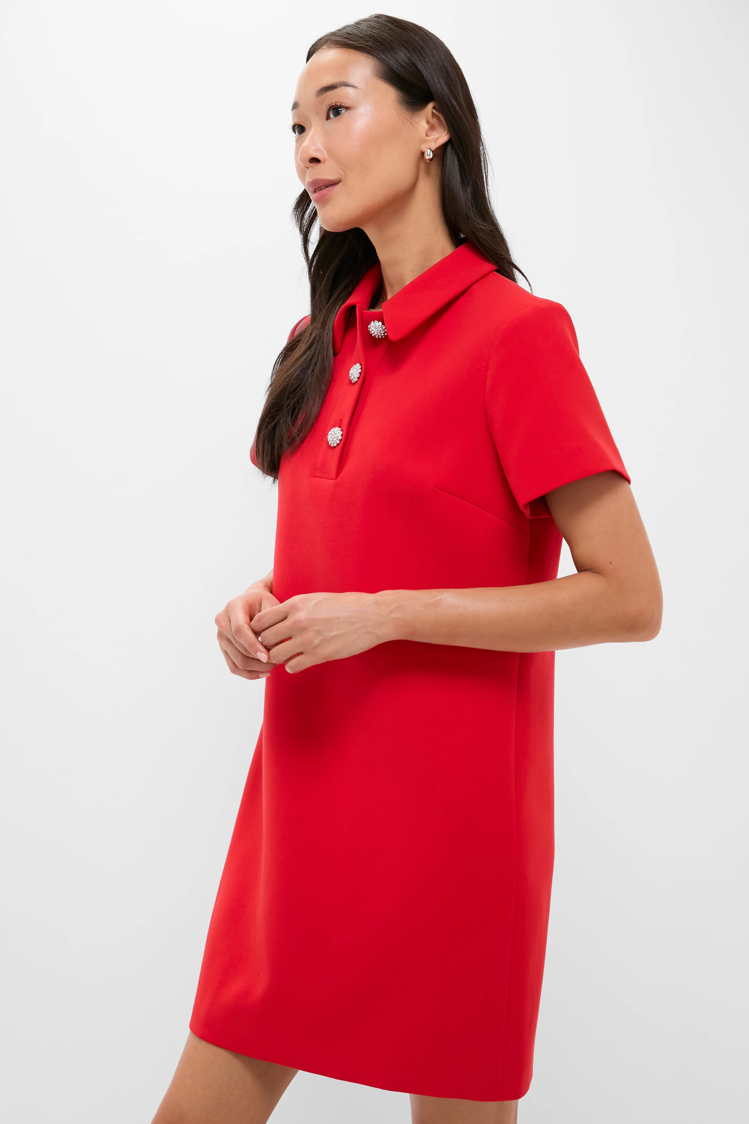 Red Crepe Helen Dress - Image 4