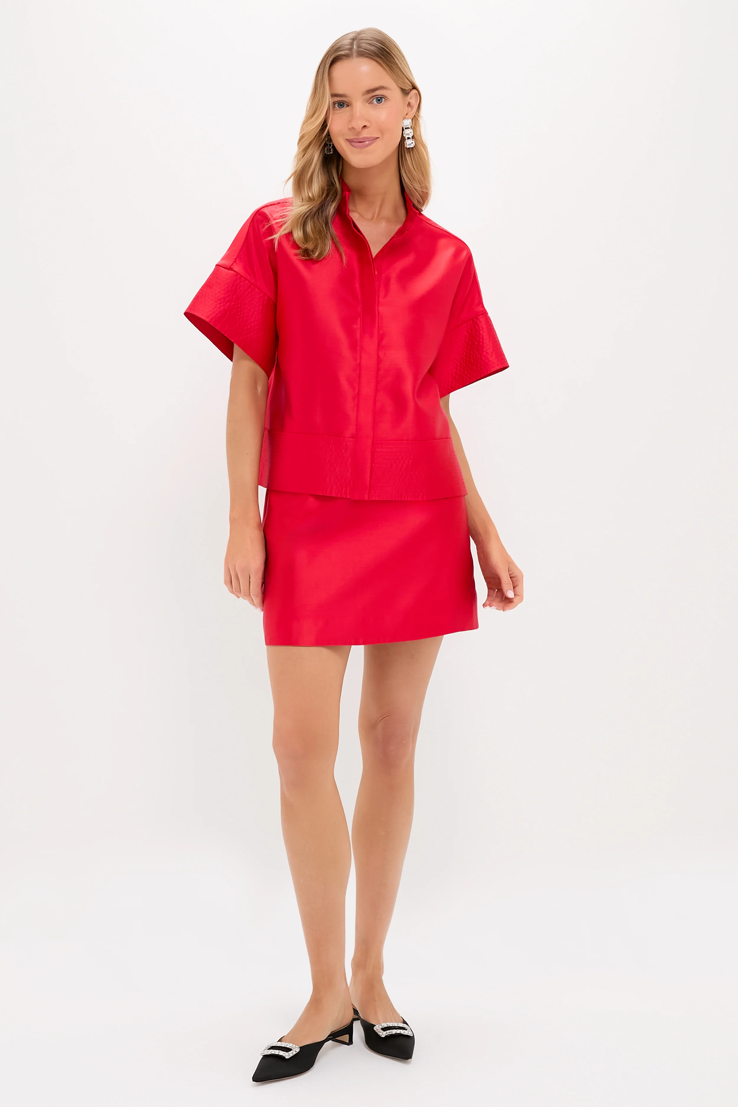 Red Dupioni Opal Skirt - Image 7