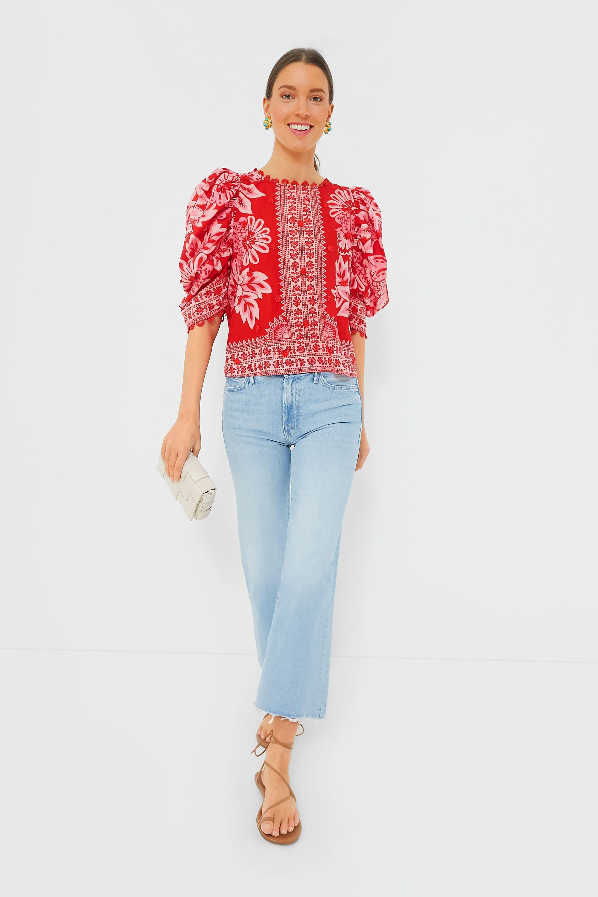 Red Flora Tapestry Blouse - Image 2