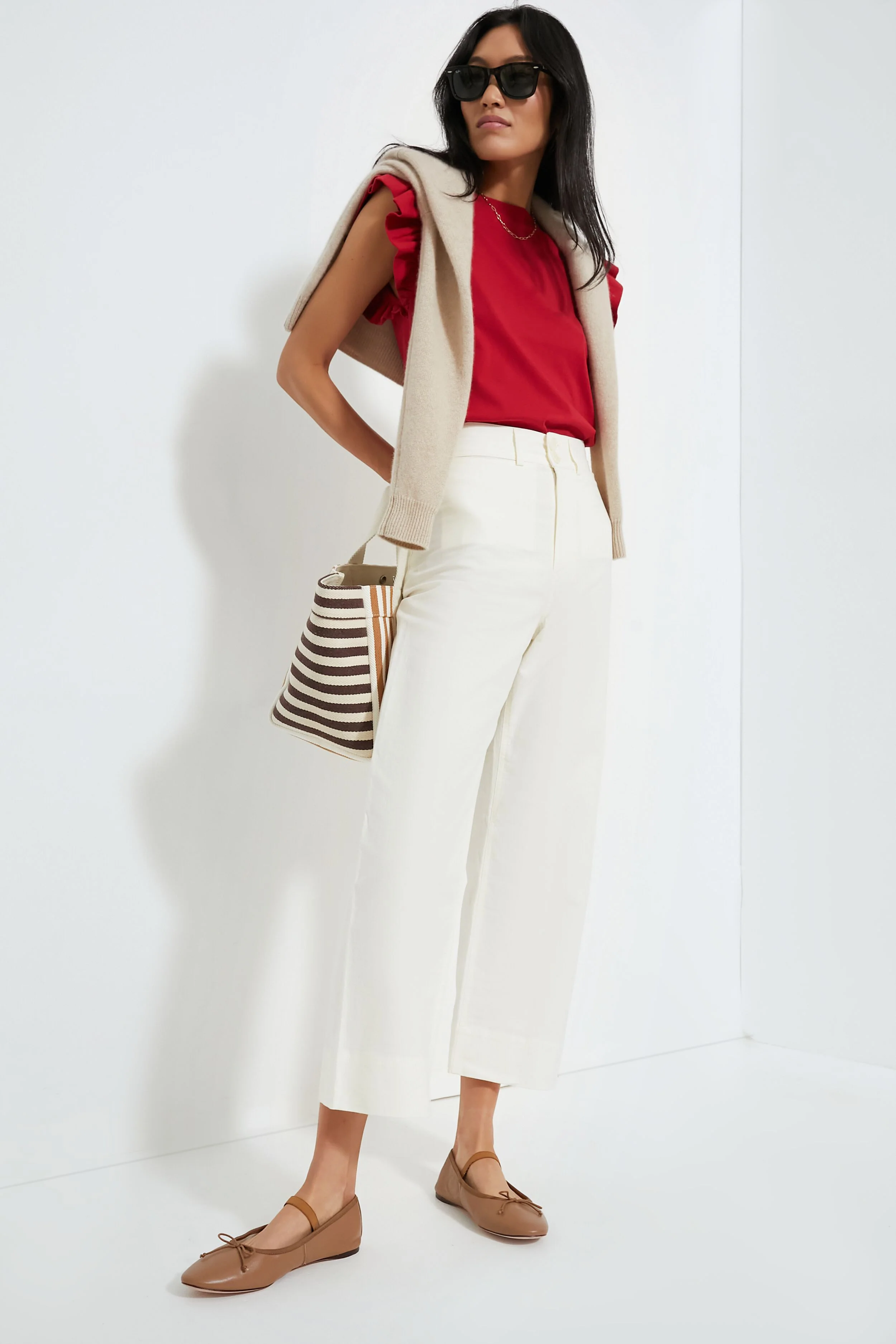 Red Kaia Flutter Sleeve Tee - Image 4