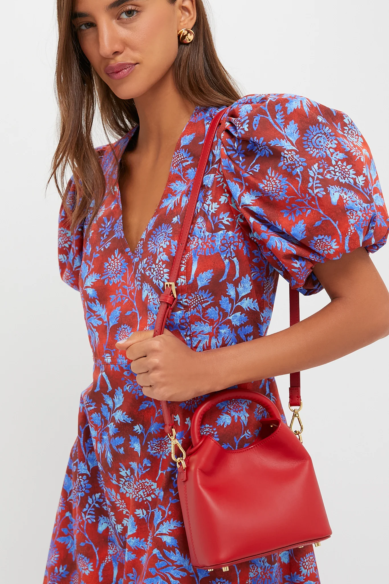 Red Leather Madeleine Bag - Image 5