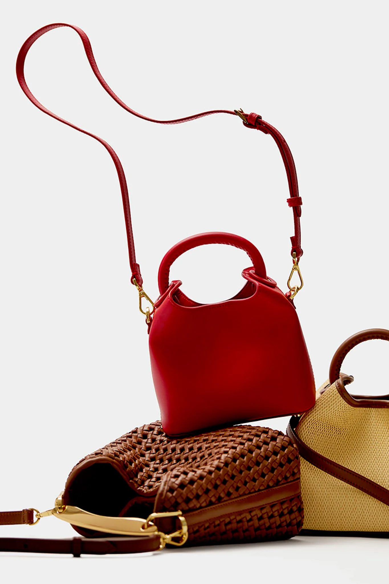Red Leather Madeleine Bag - Image 8