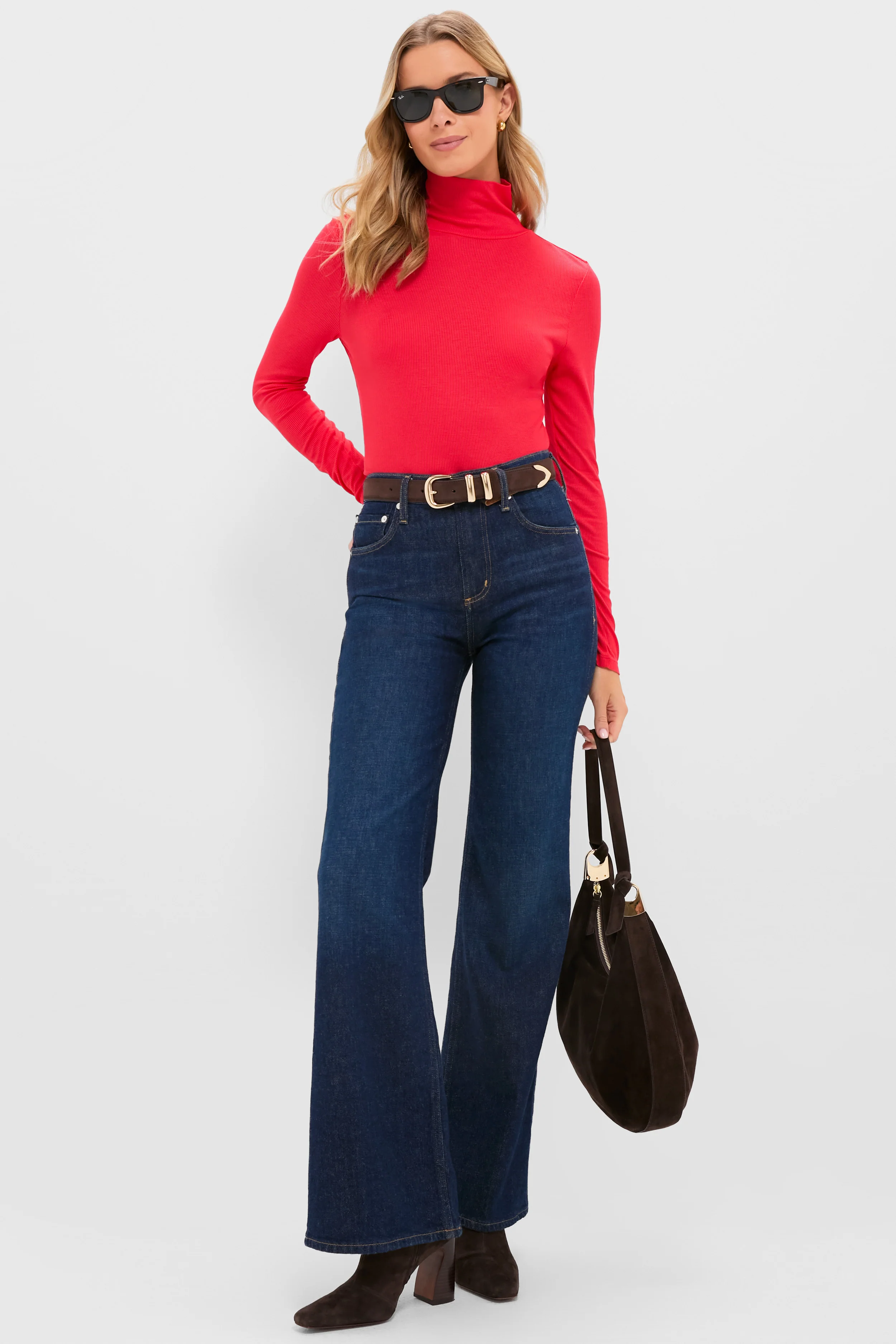 Red Lightweight Ribbed Topanga Turtleneck - Image 2