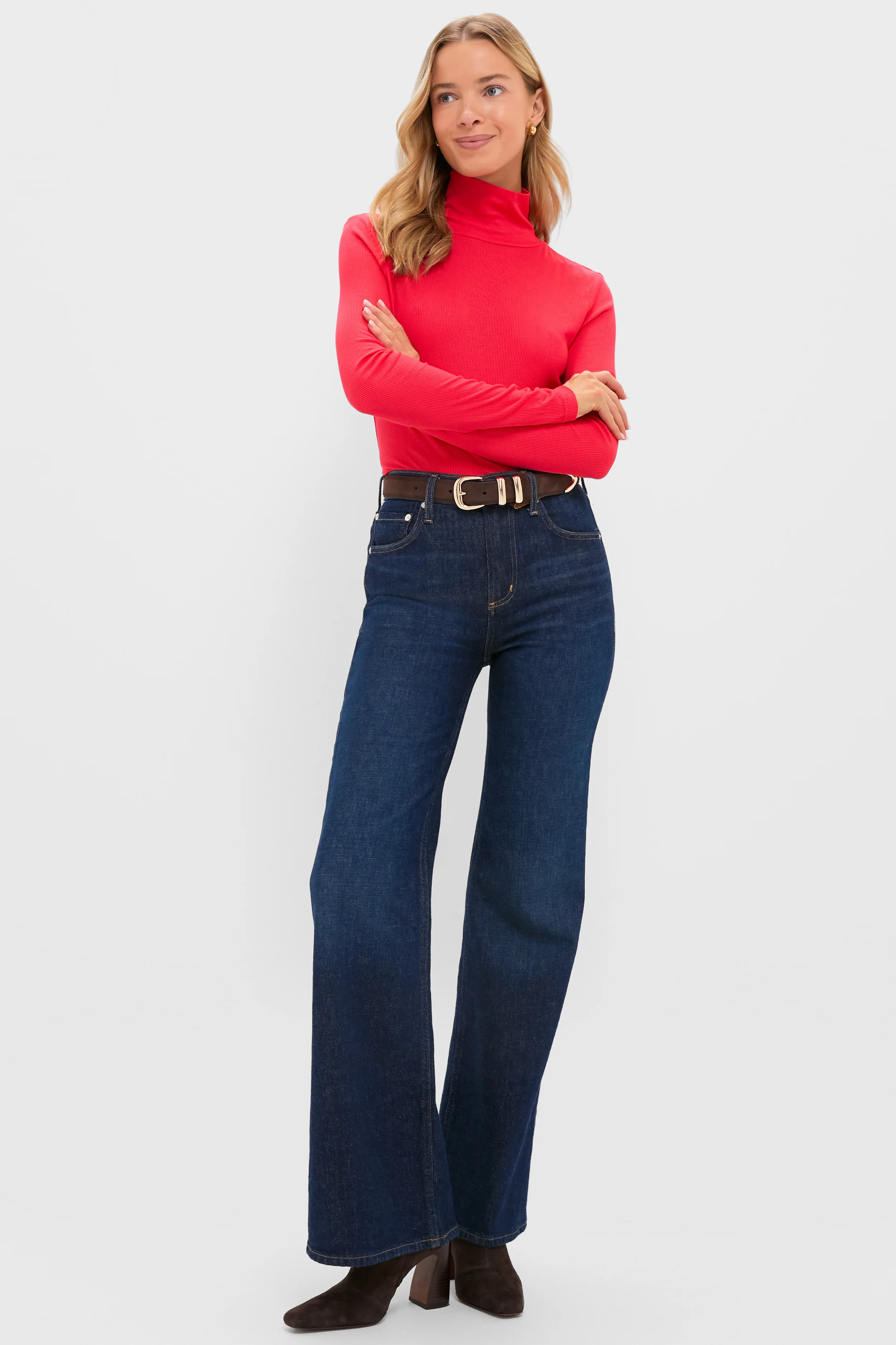 Red Lightweight Ribbed Topanga Turtleneck - Image 5