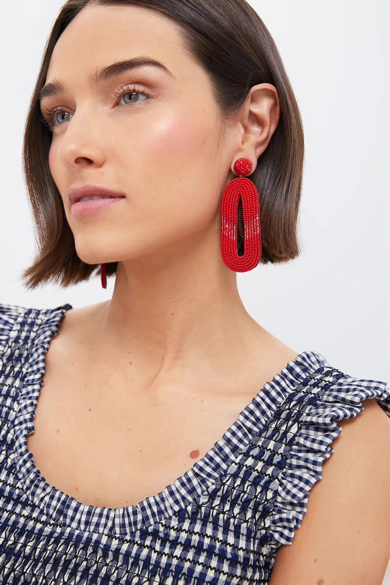 Red Olga Earrings - Image 2