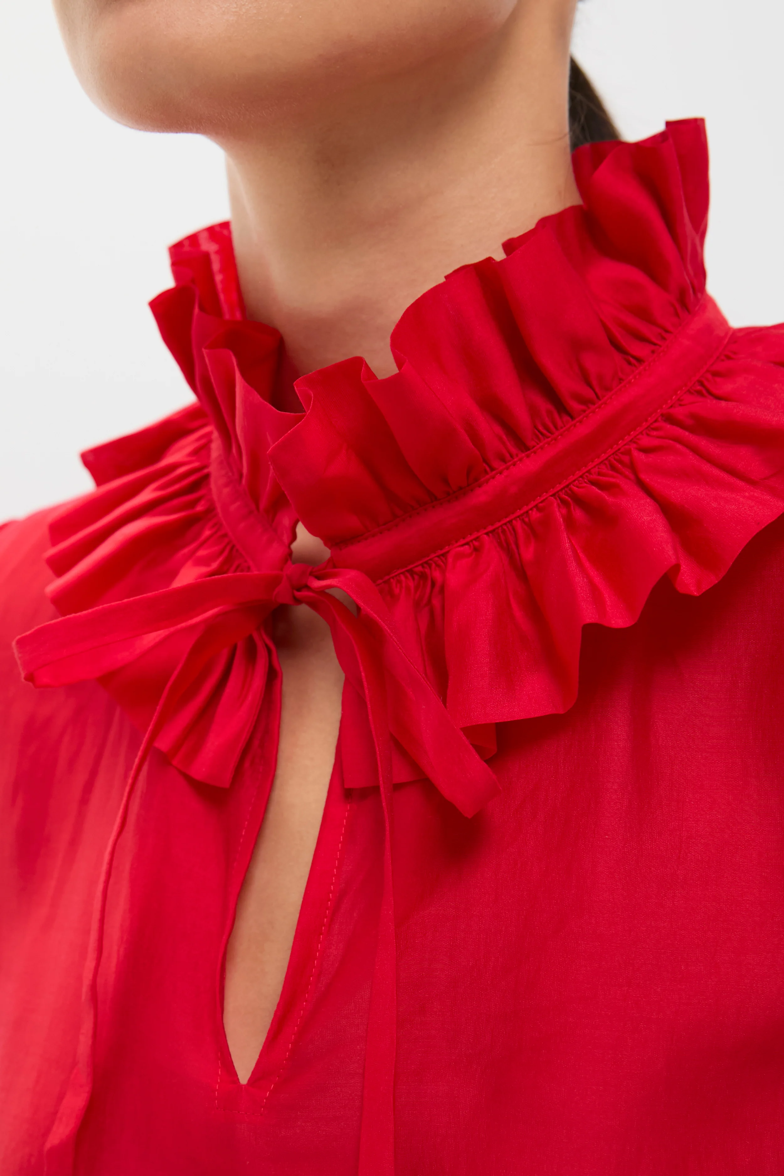 Red Organza Bouvier Blouse - Image 6
