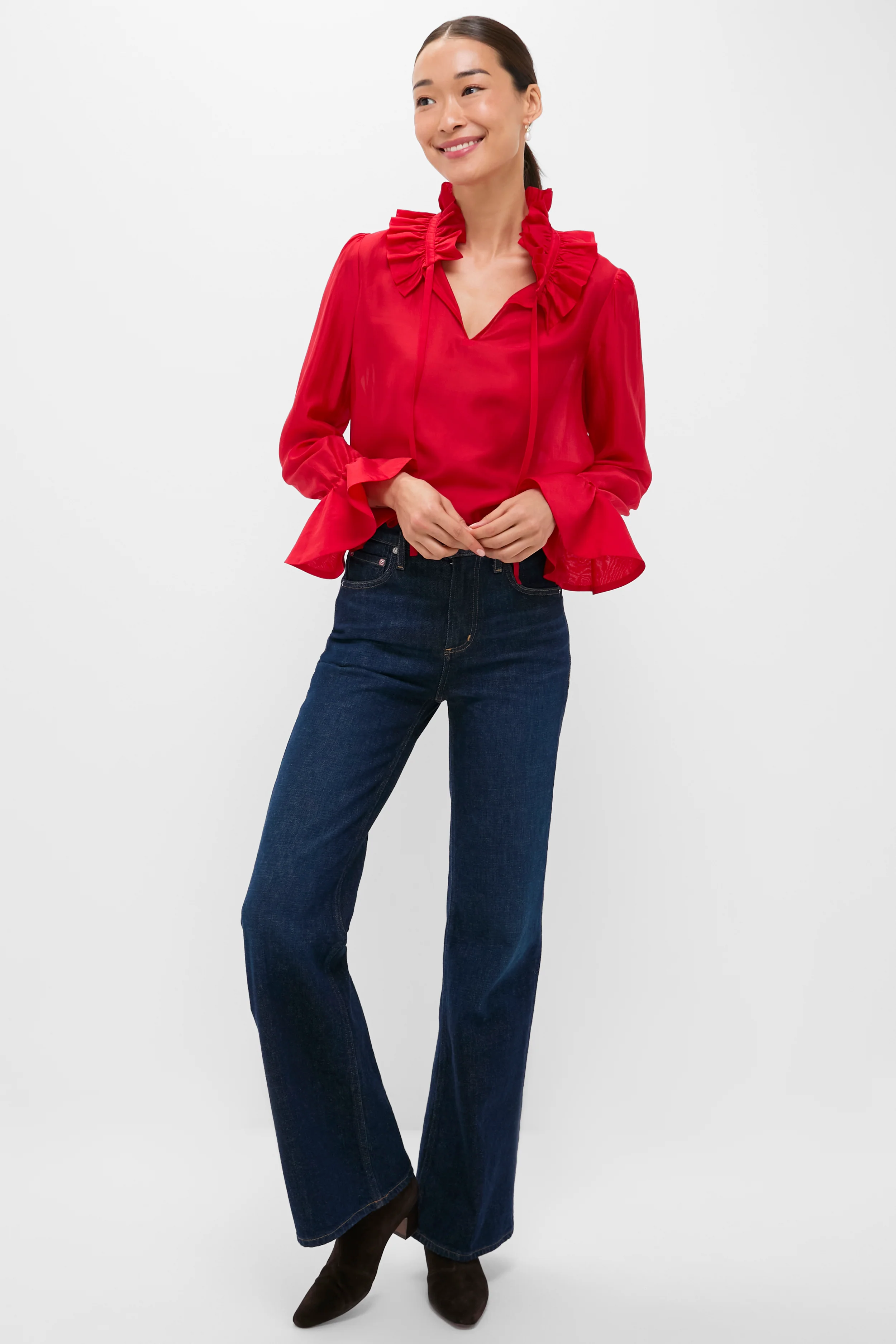 Red Organza Bouvier Blouse - Image 7