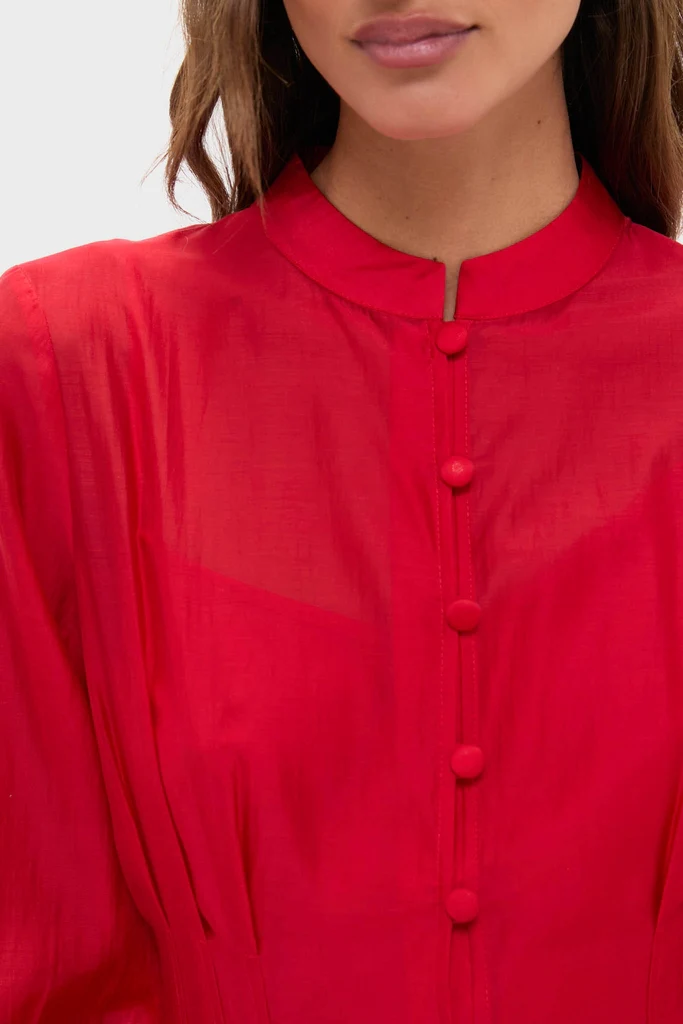 Red Organza Marbella Dress - Image 5