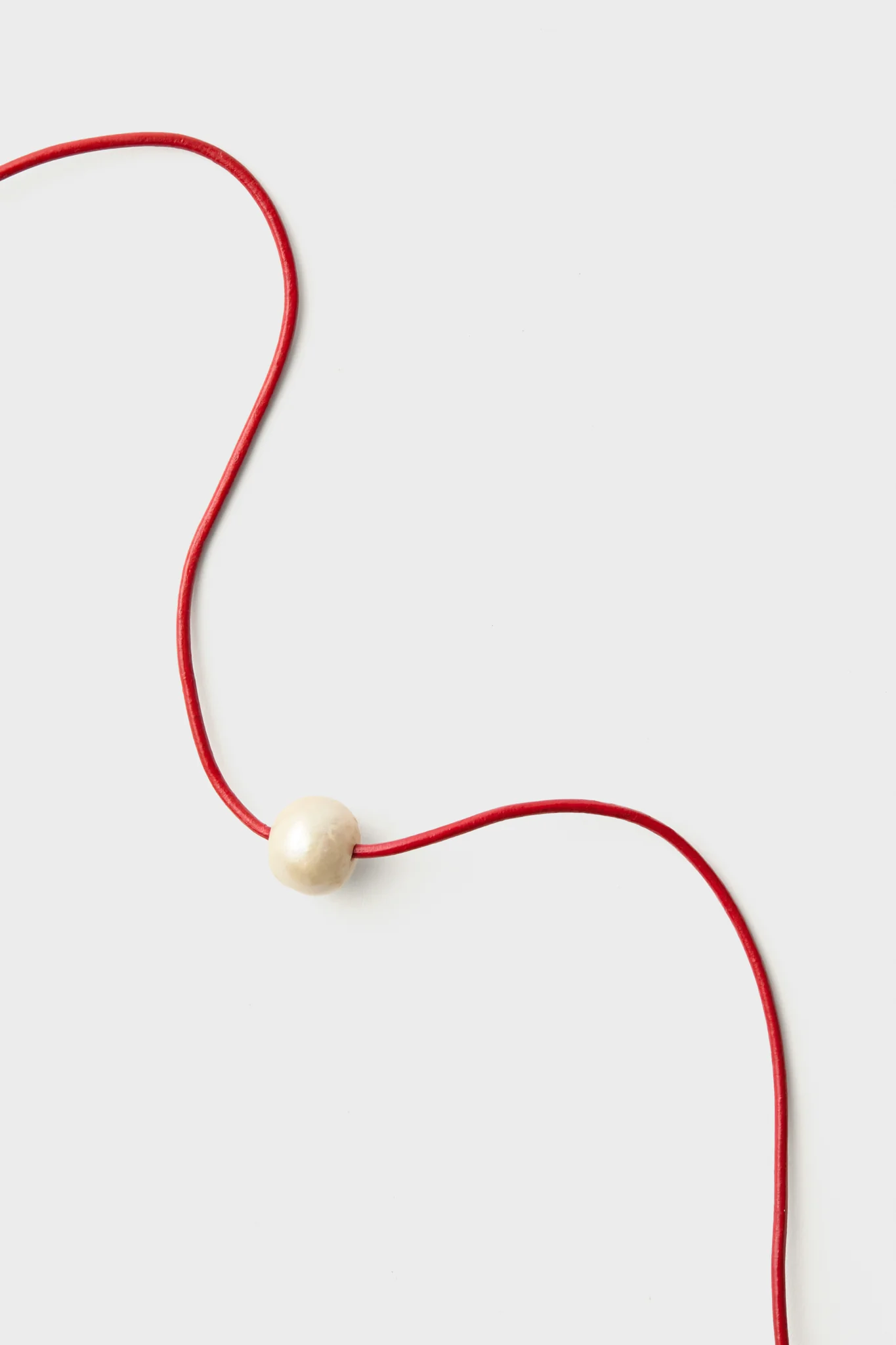 Red Pearl Cord Necklace - Image 4