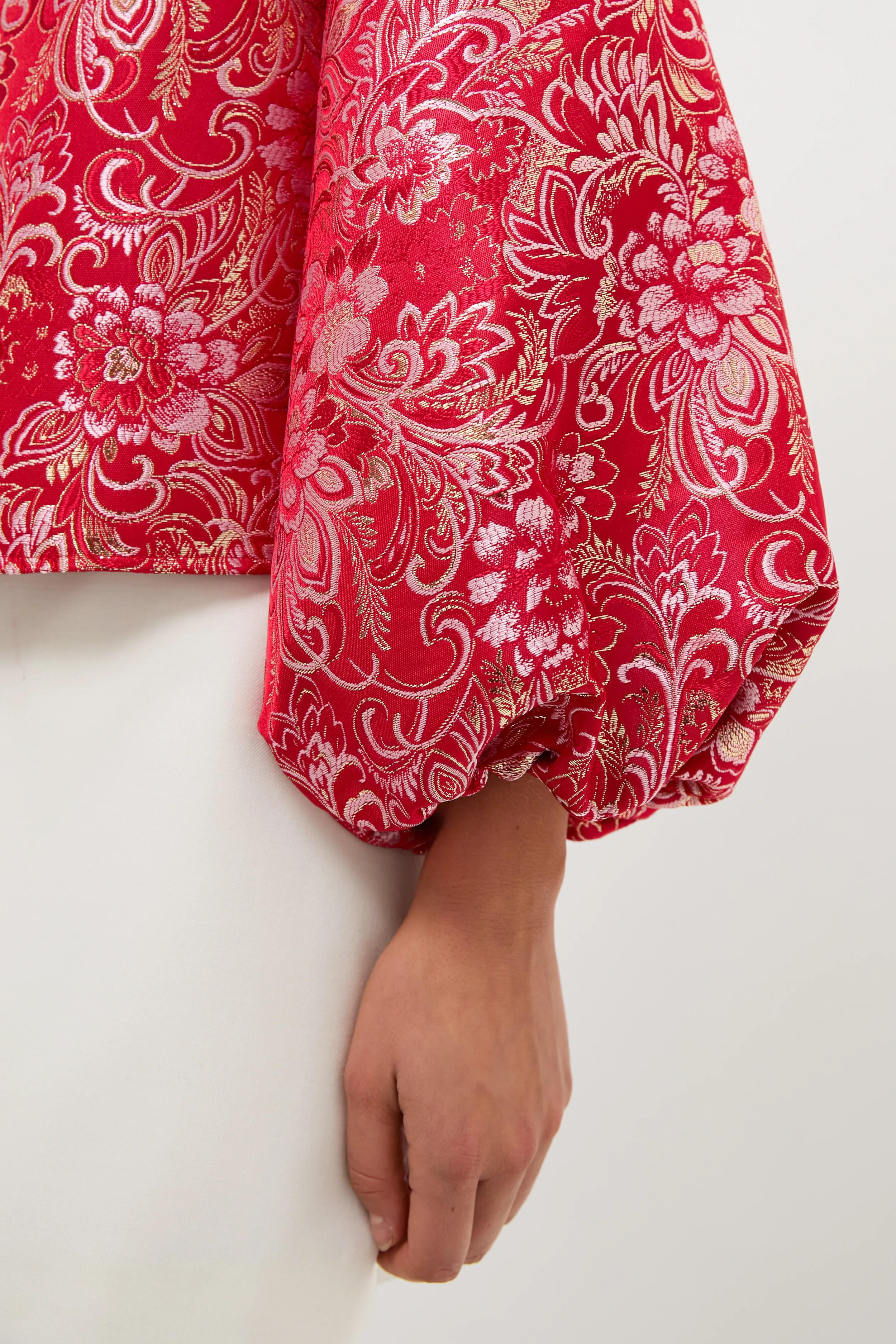 Red & Pink Jacquard Janie Blouse - Image 5