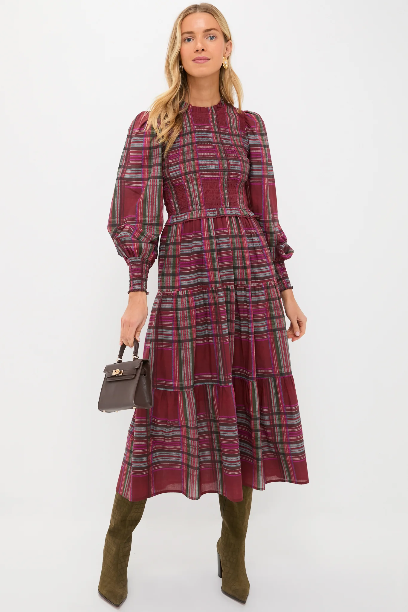 Red Plaid Ivy Maxi Dress - Image 2