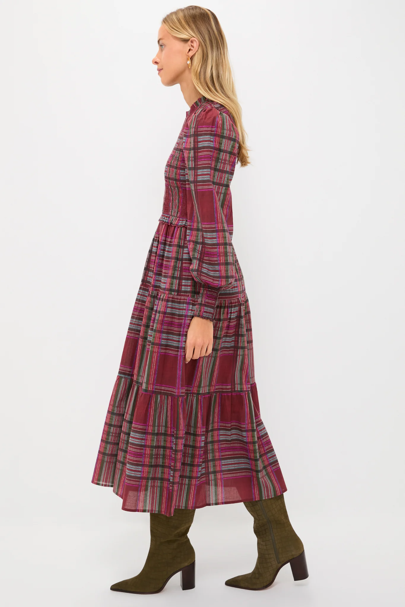 Red Plaid Ivy Maxi Dress - Image 3
