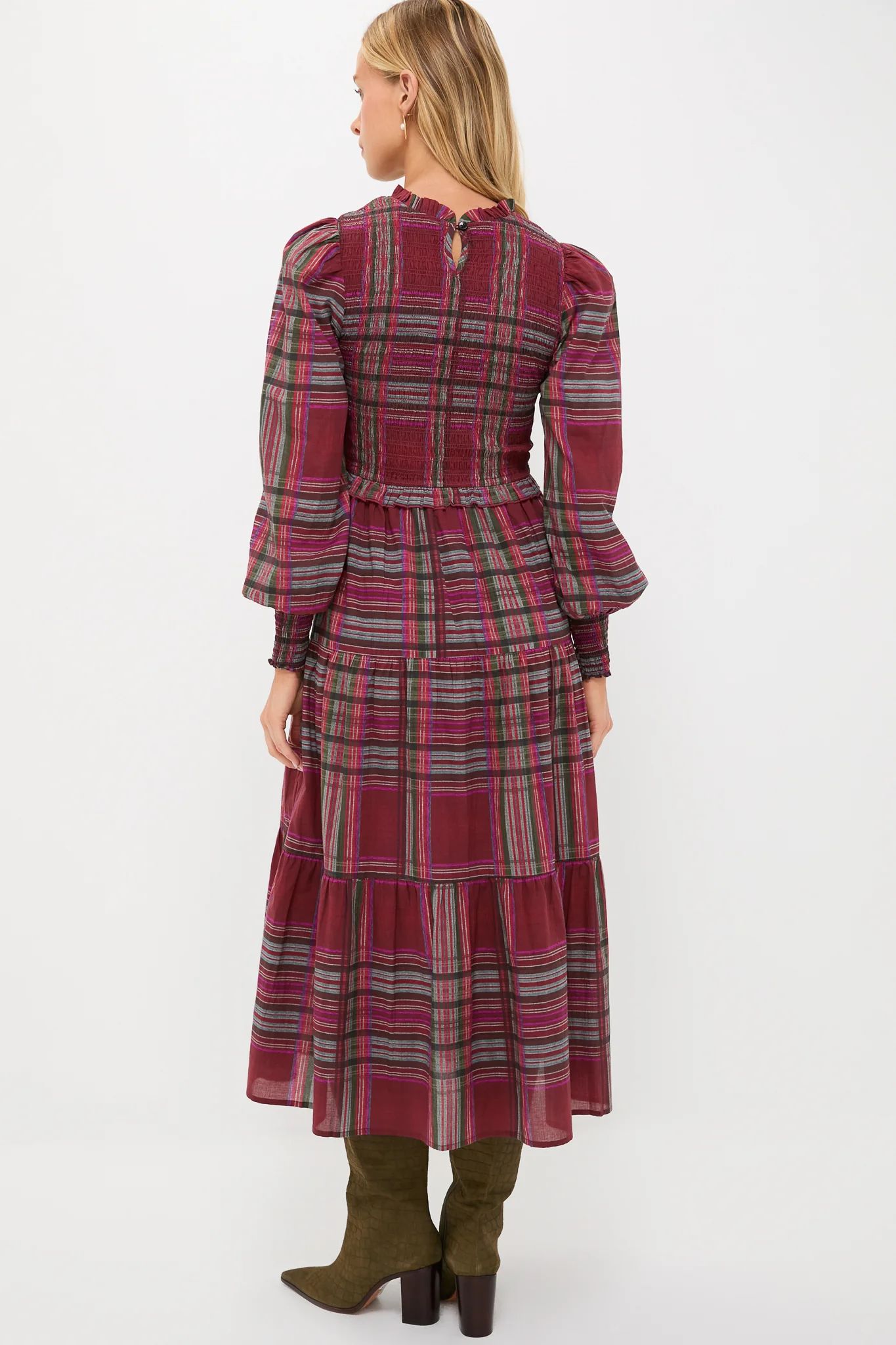 Red Plaid Ivy Maxi Dress - Image 4