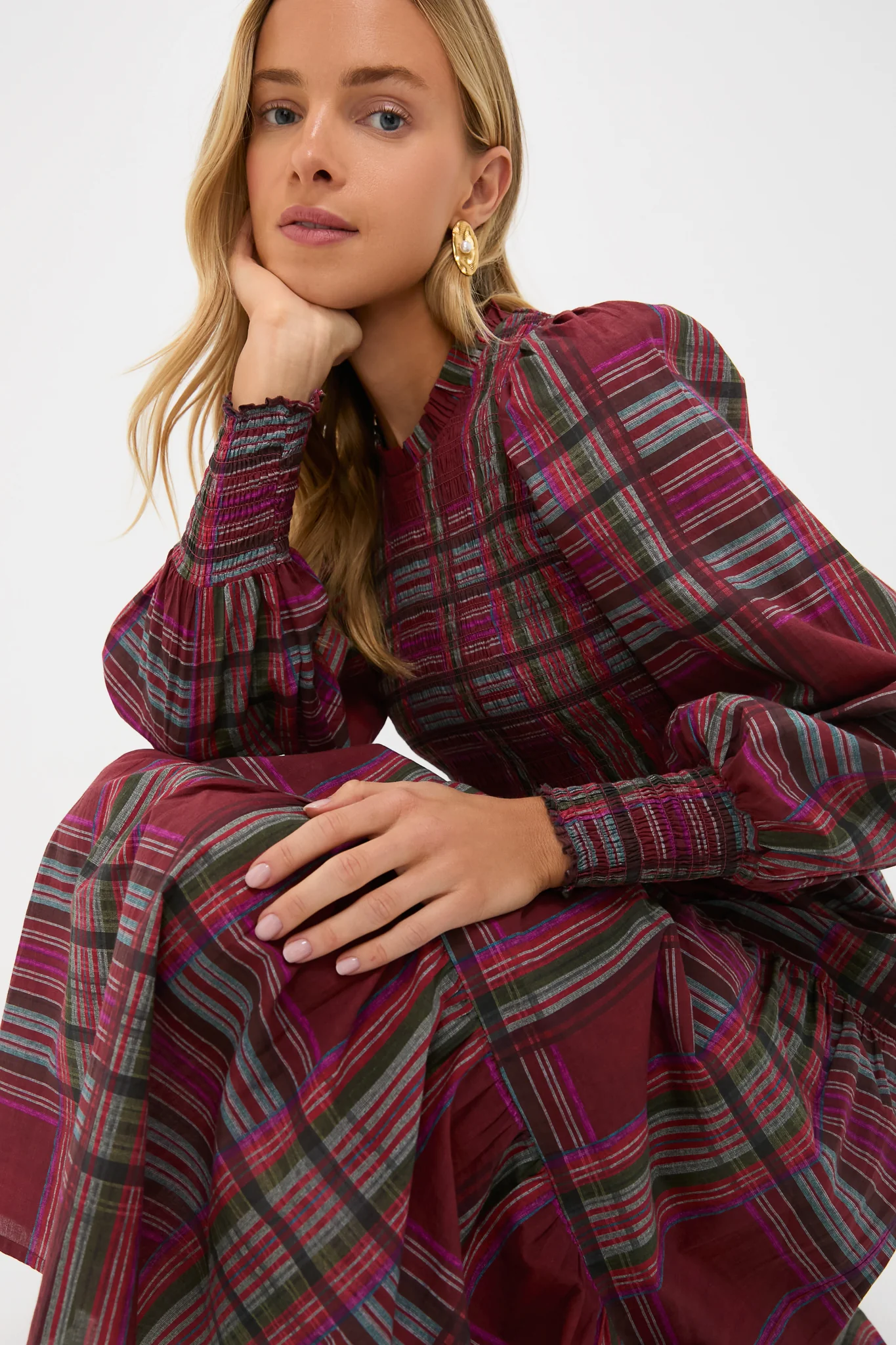 Red Plaid Ivy Maxi Dress - Image 6