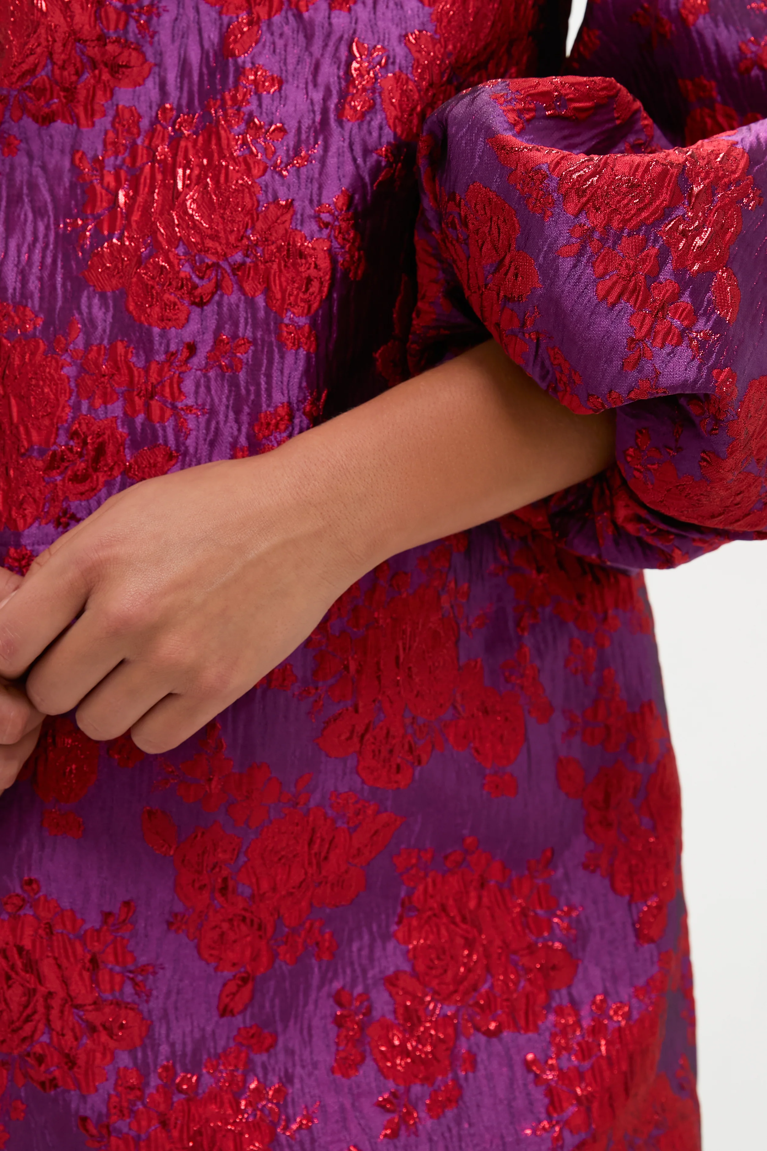 Red & Purple Jacquard Janie Mini Dress - Image 5