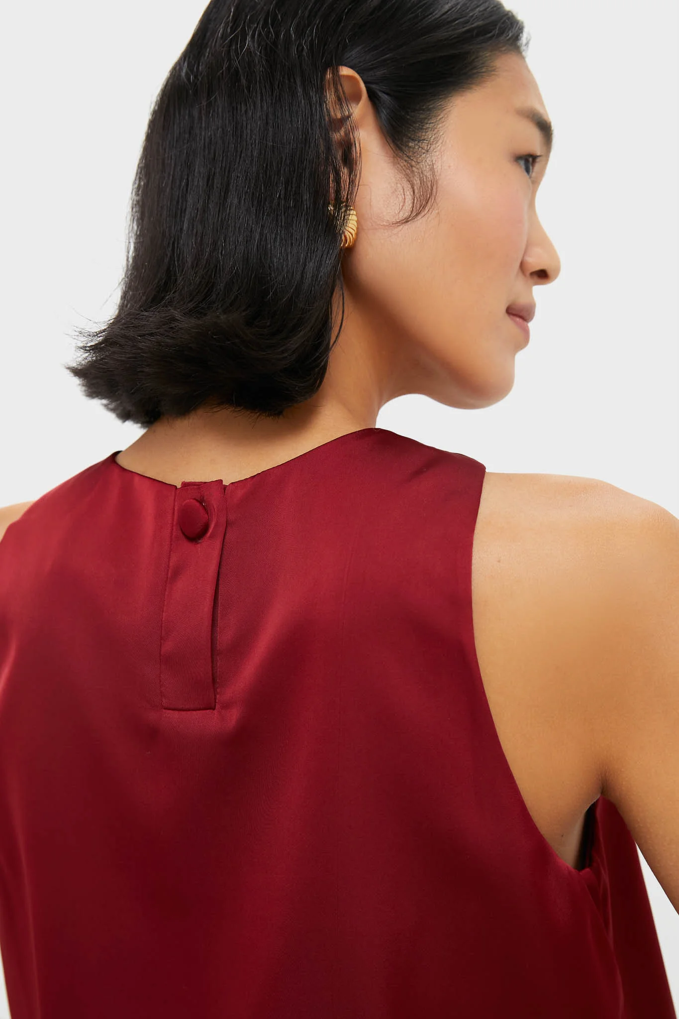 Red Satin Ramona Bubble Hem Top - Image 5