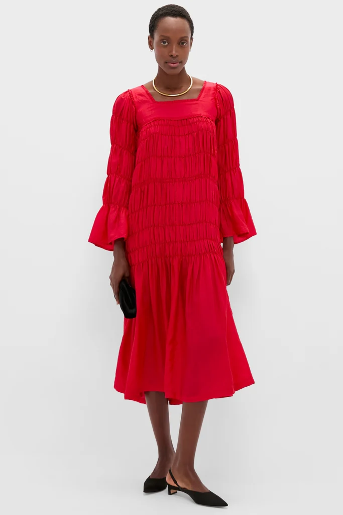 Red Scarlet Sybil Silk Dress - Image 2