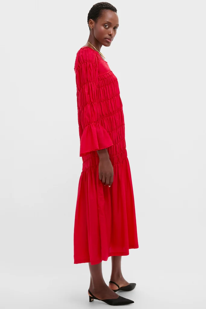 Red Scarlet Sybil Silk Dress - Image 3