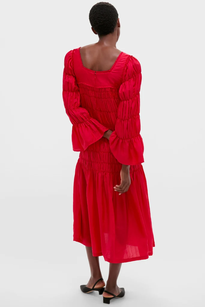 Red Scarlet Sybil Silk Dress - Image 4