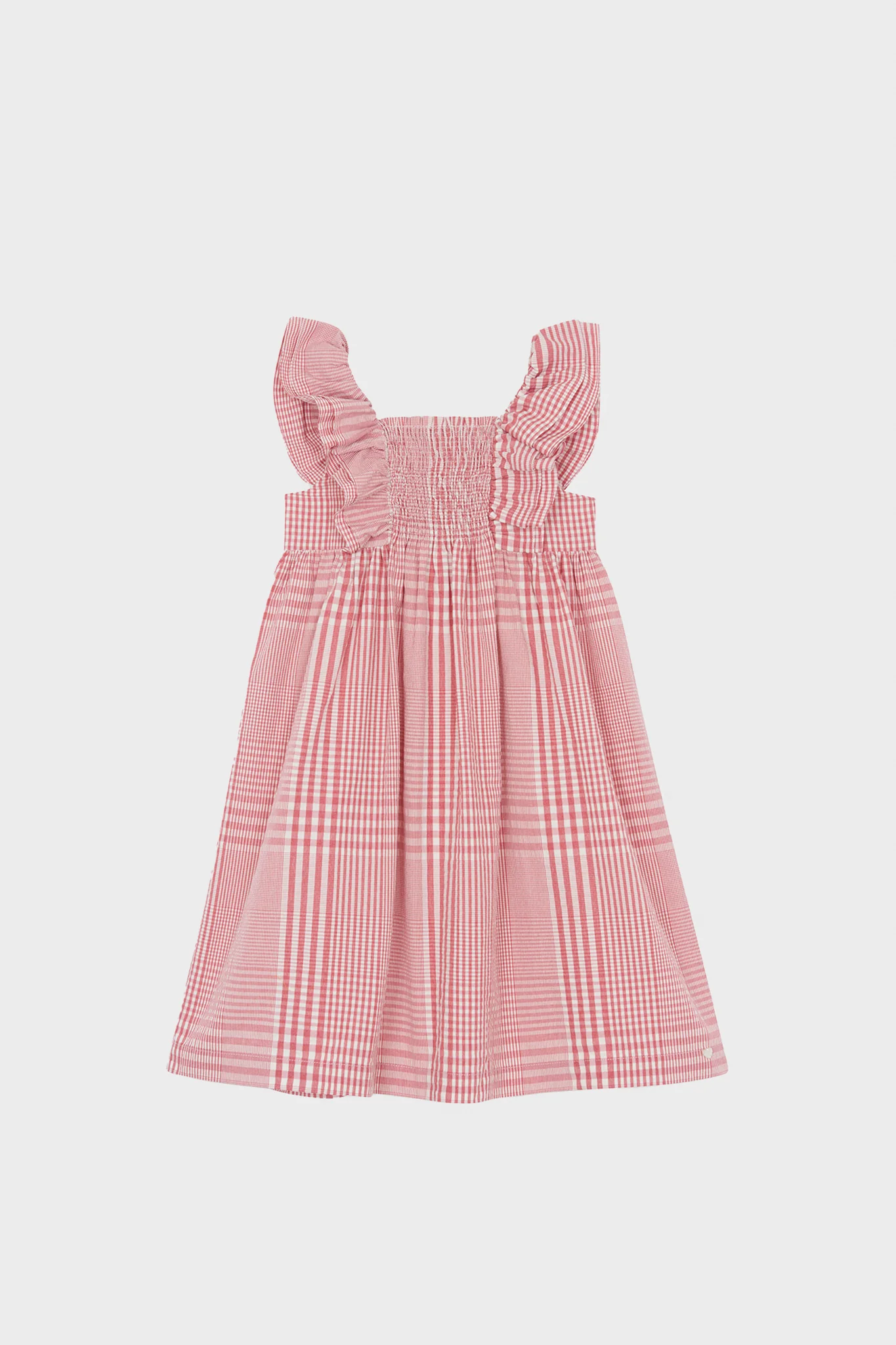 Red Smocked Sleeveless Dress - Image 3