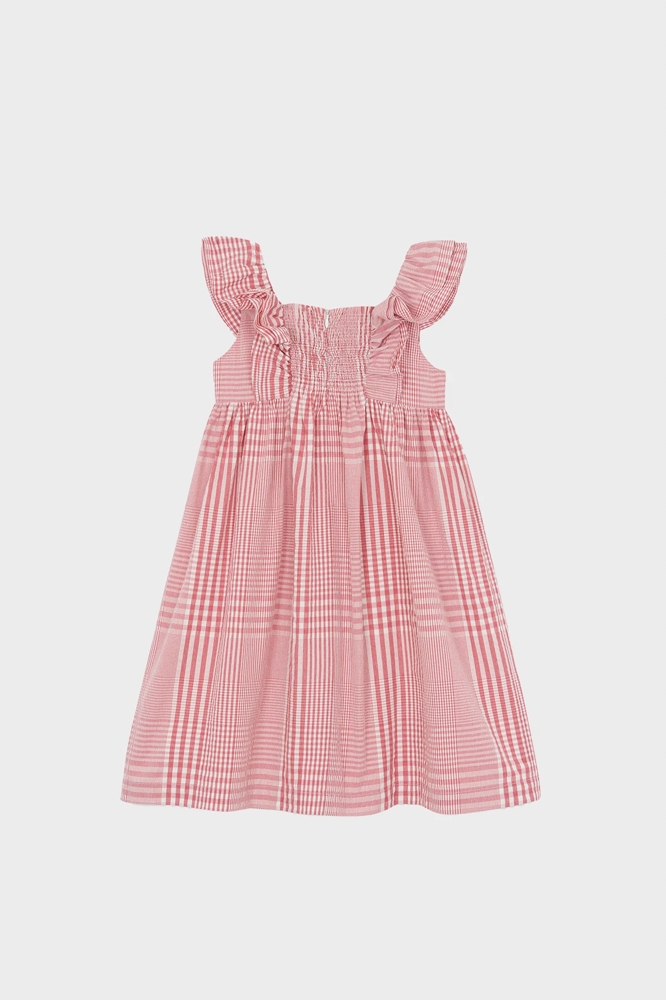 Red Smocked Sleeveless Dress - Image 5