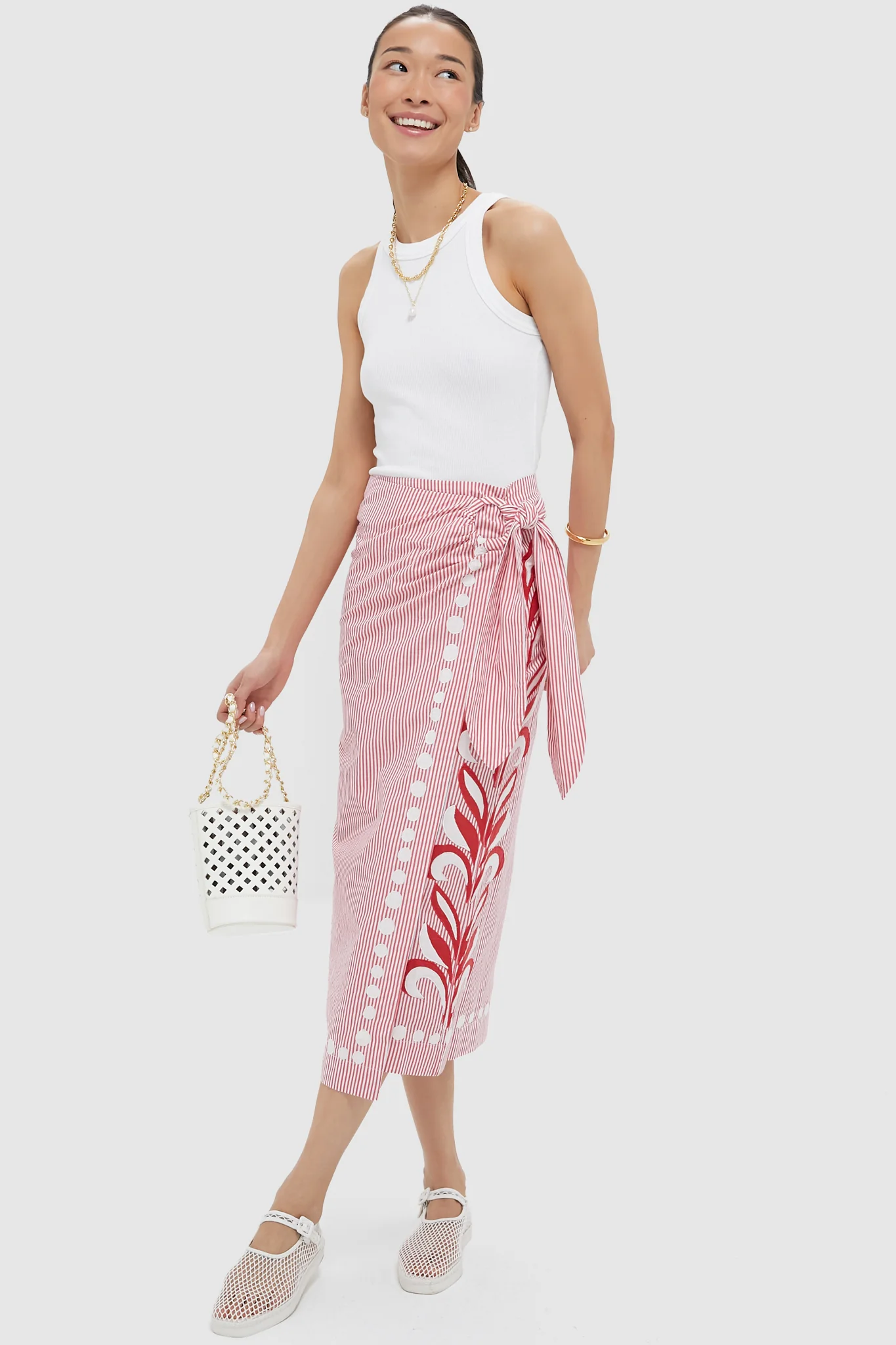 Red Stripe Loren Skirt - Image 2