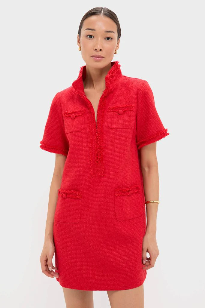 Red Tweed Ophelia Dress