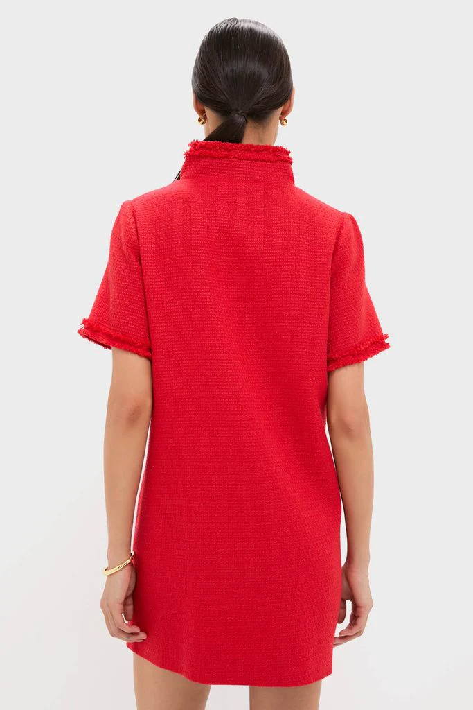 Red Tweed Ophelia Dress - Image 4