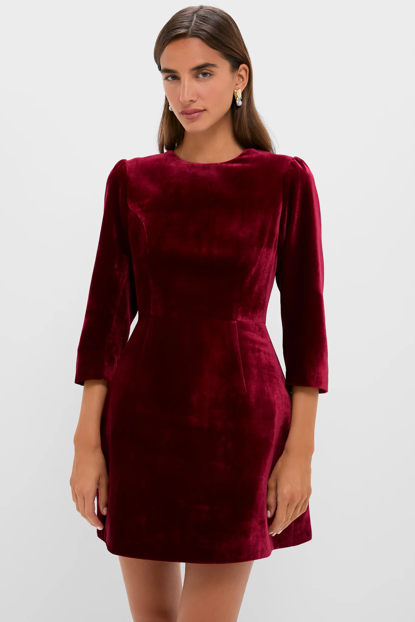Red Velvet Silk Haley Dress - Image 3