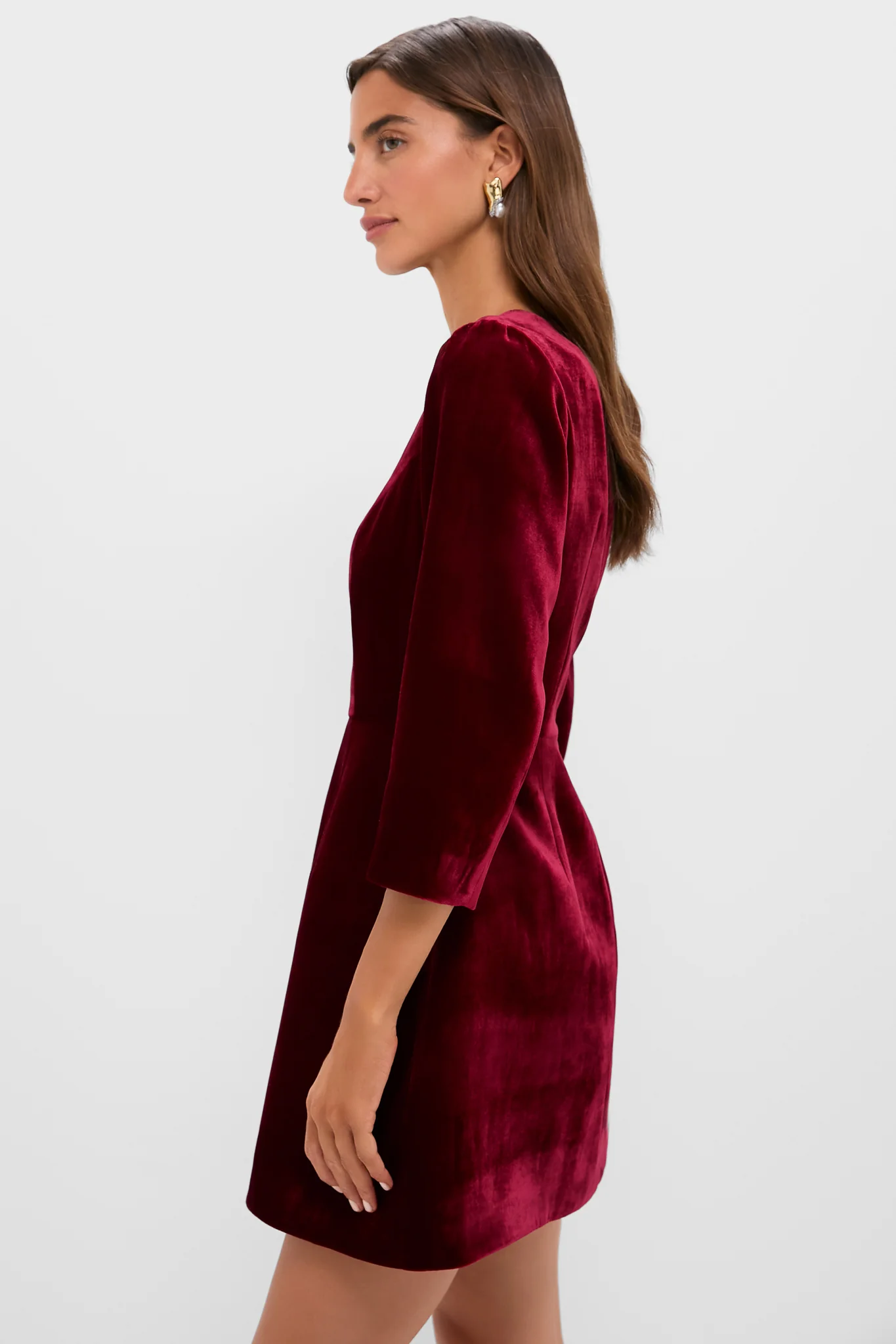 Red Velvet Silk Haley Dress - Image 4