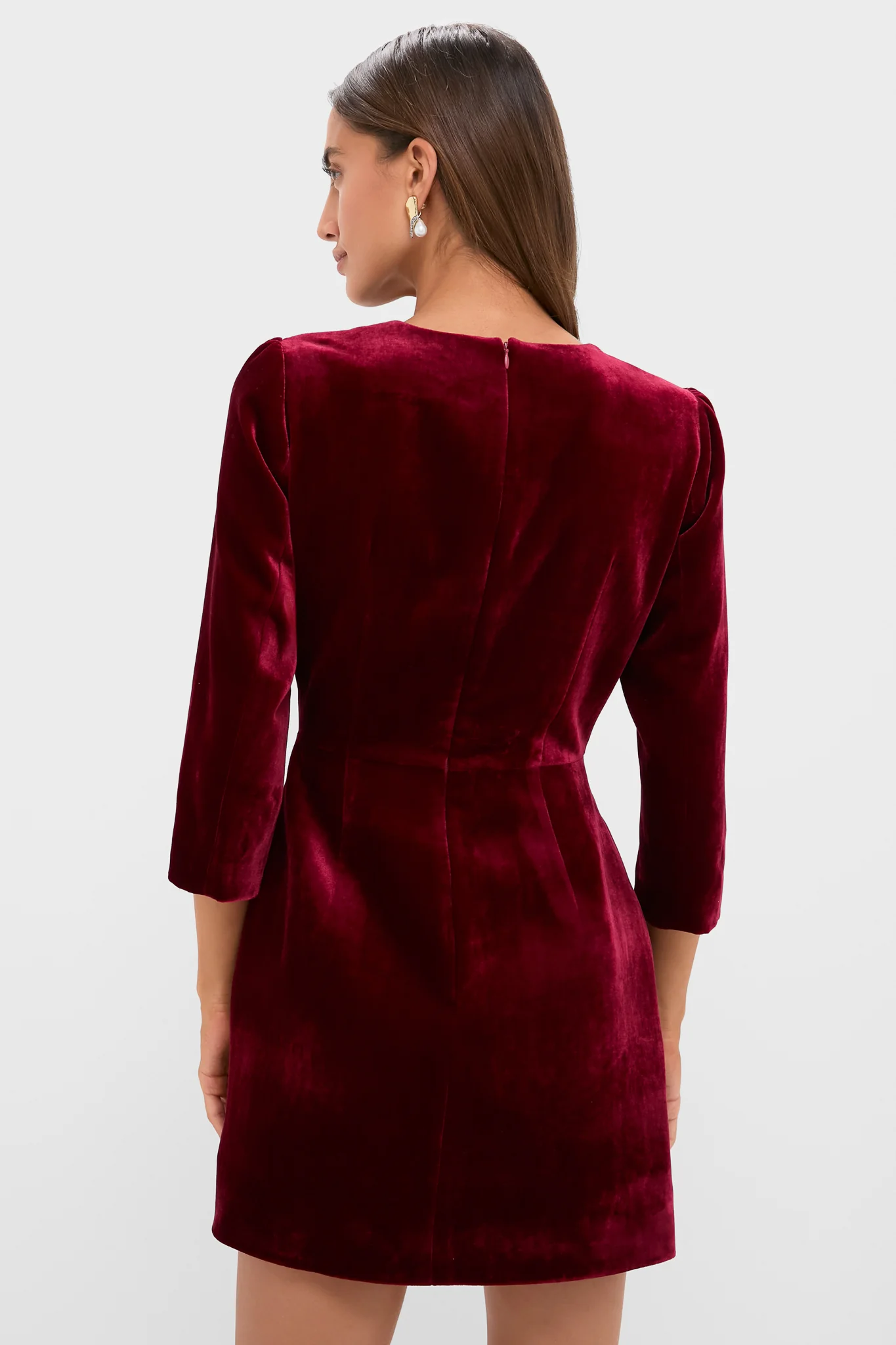 Red Velvet Silk Haley Dress - Image 5