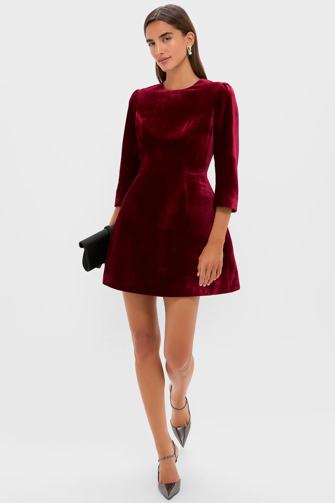 Red Velvet Silk Haley Dress - Image 6
