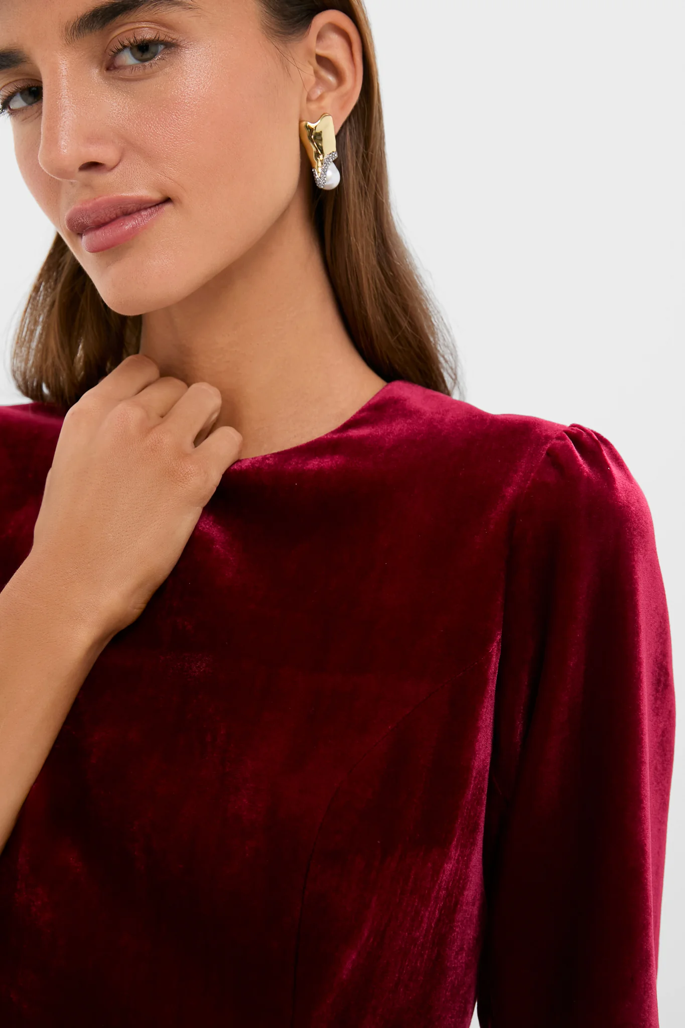 Red Velvet Silk Haley Dress - Image 7
