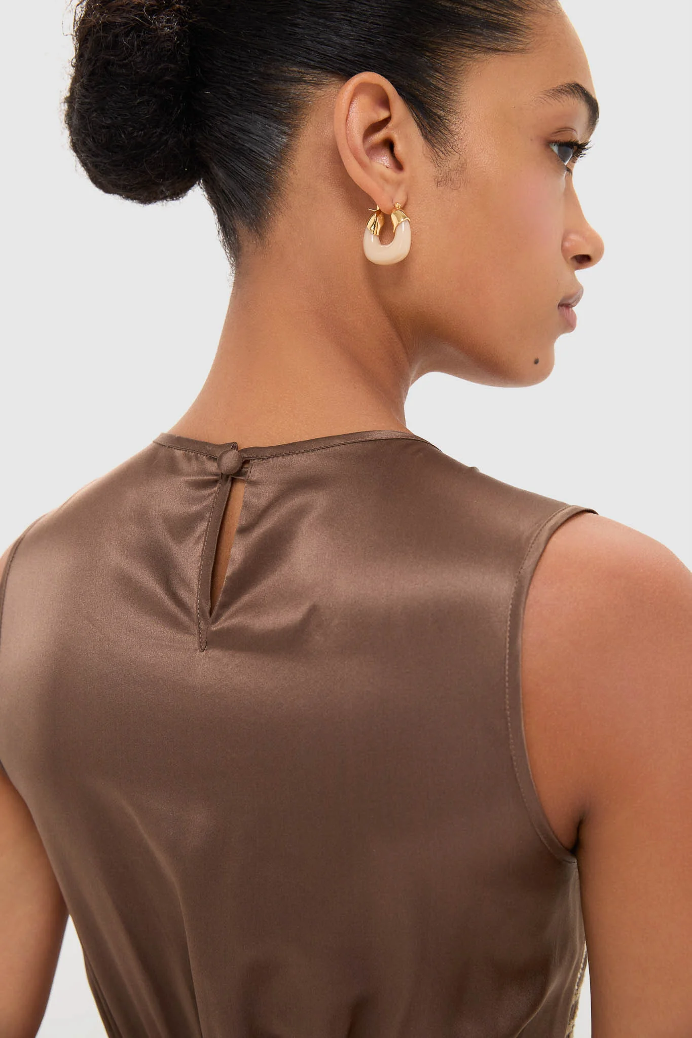 Regio Brown Silk Gioia Midi Dress - Image 6