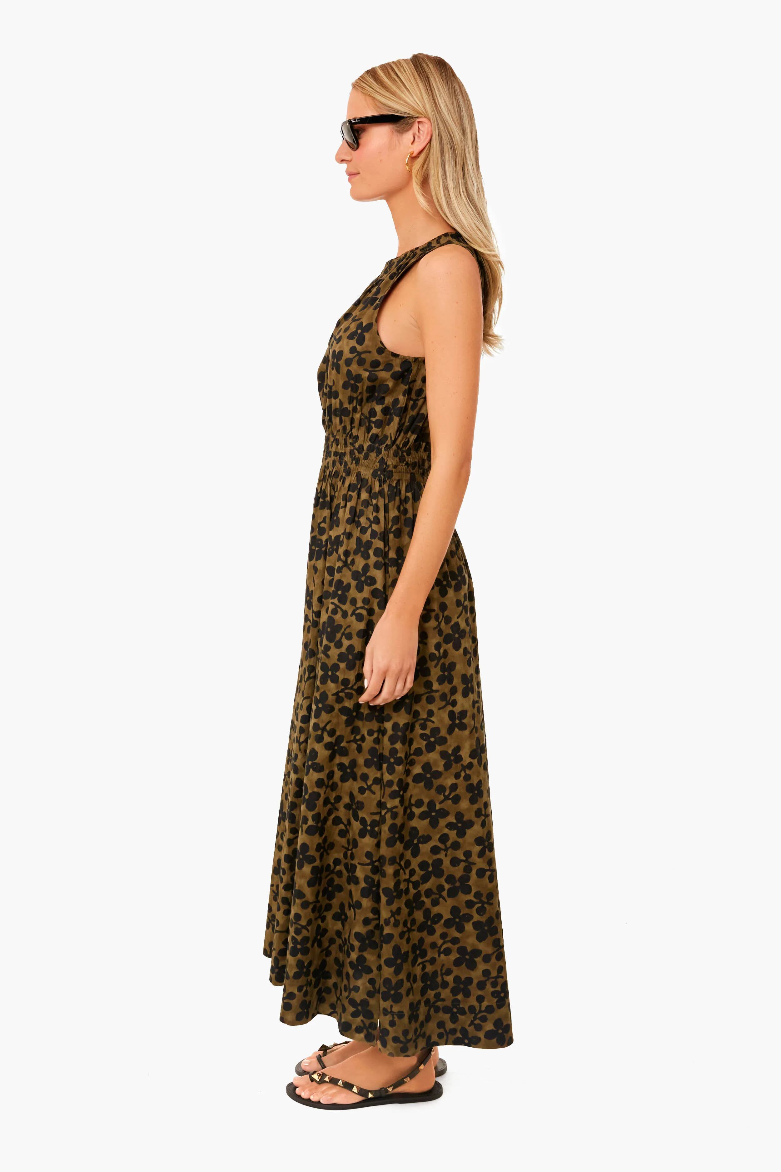 Resist Floral Olive Bali Tank Dress - Image 3