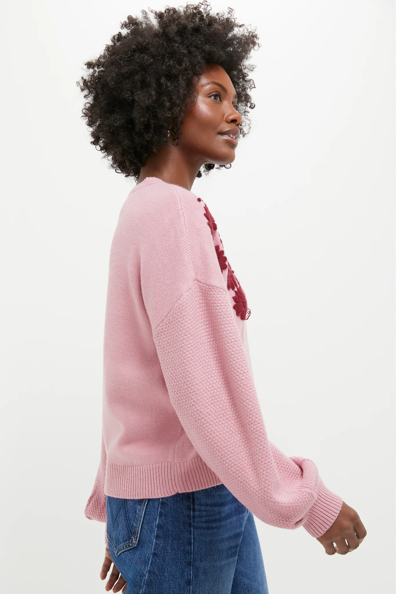 Rose Embroidered Floral Francine Sweater - Image 3