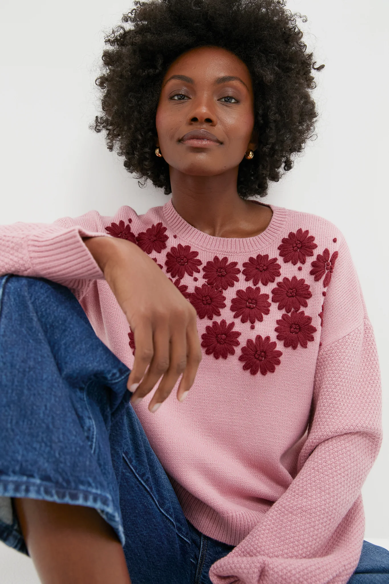 Rose Embroidered Floral Francine Sweater - Image 5