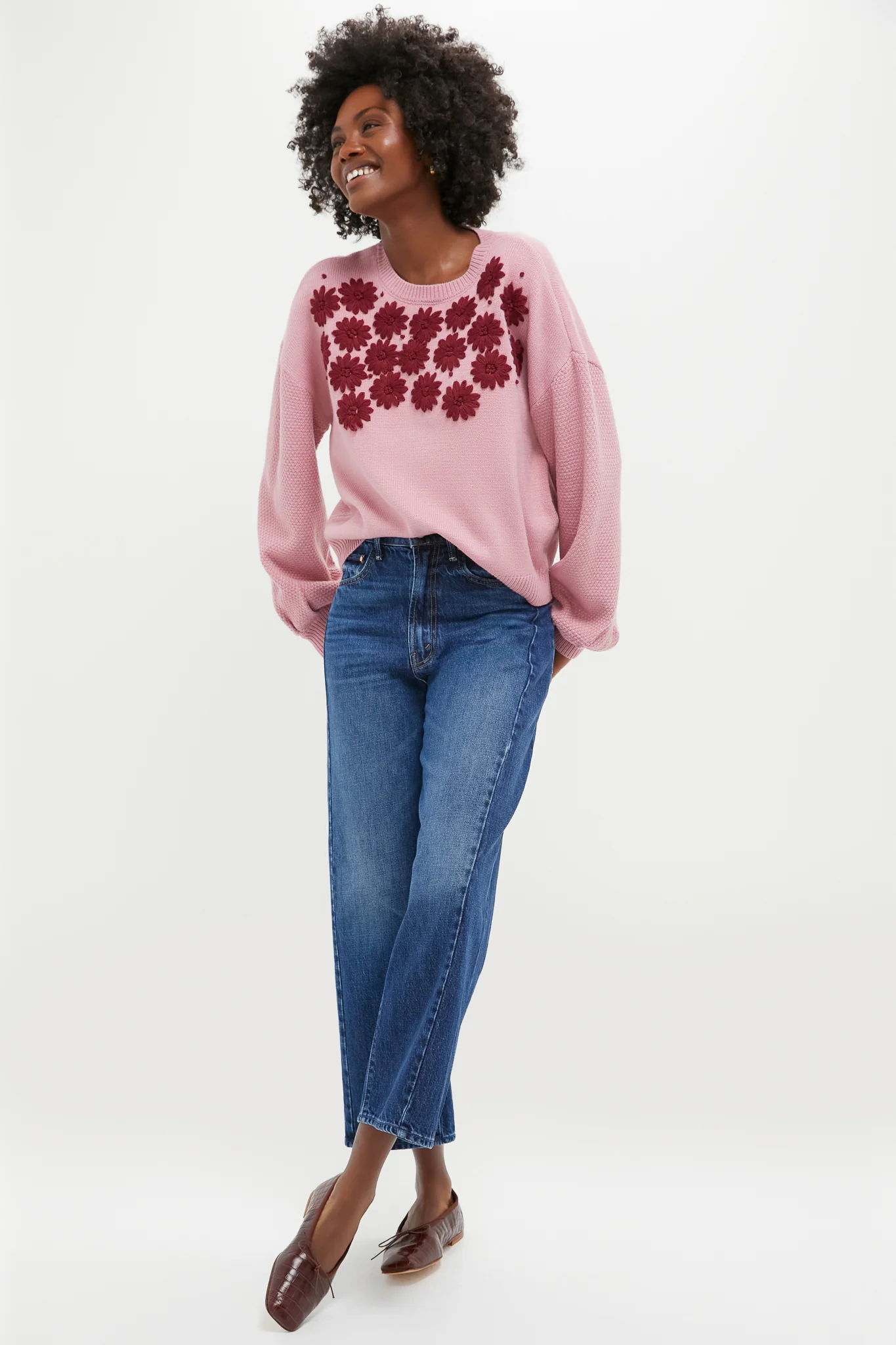 Rose Embroidered Floral Francine Sweater - Image 6