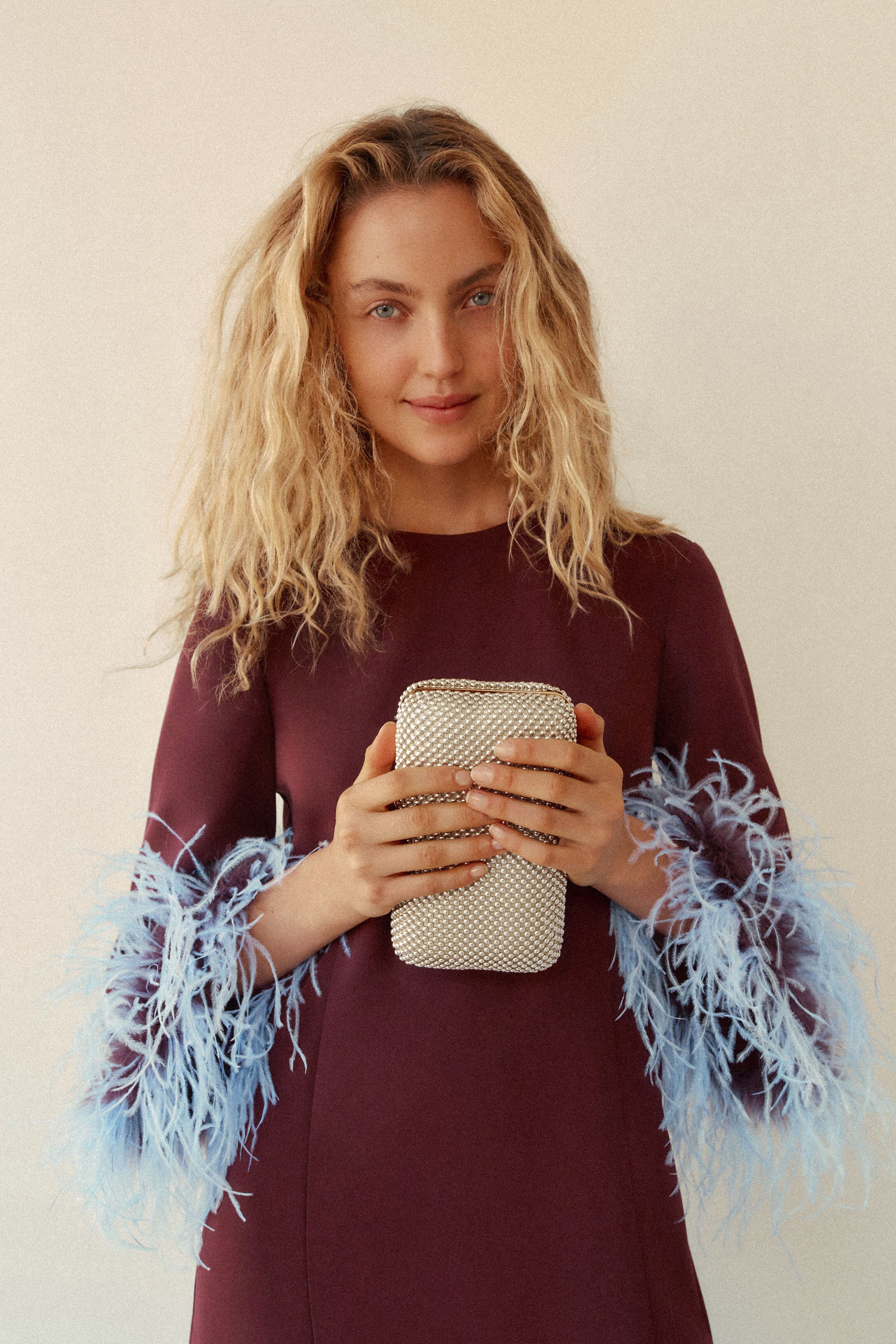 Rose Gold Natasha Ball Mesh Clutch - Image 6