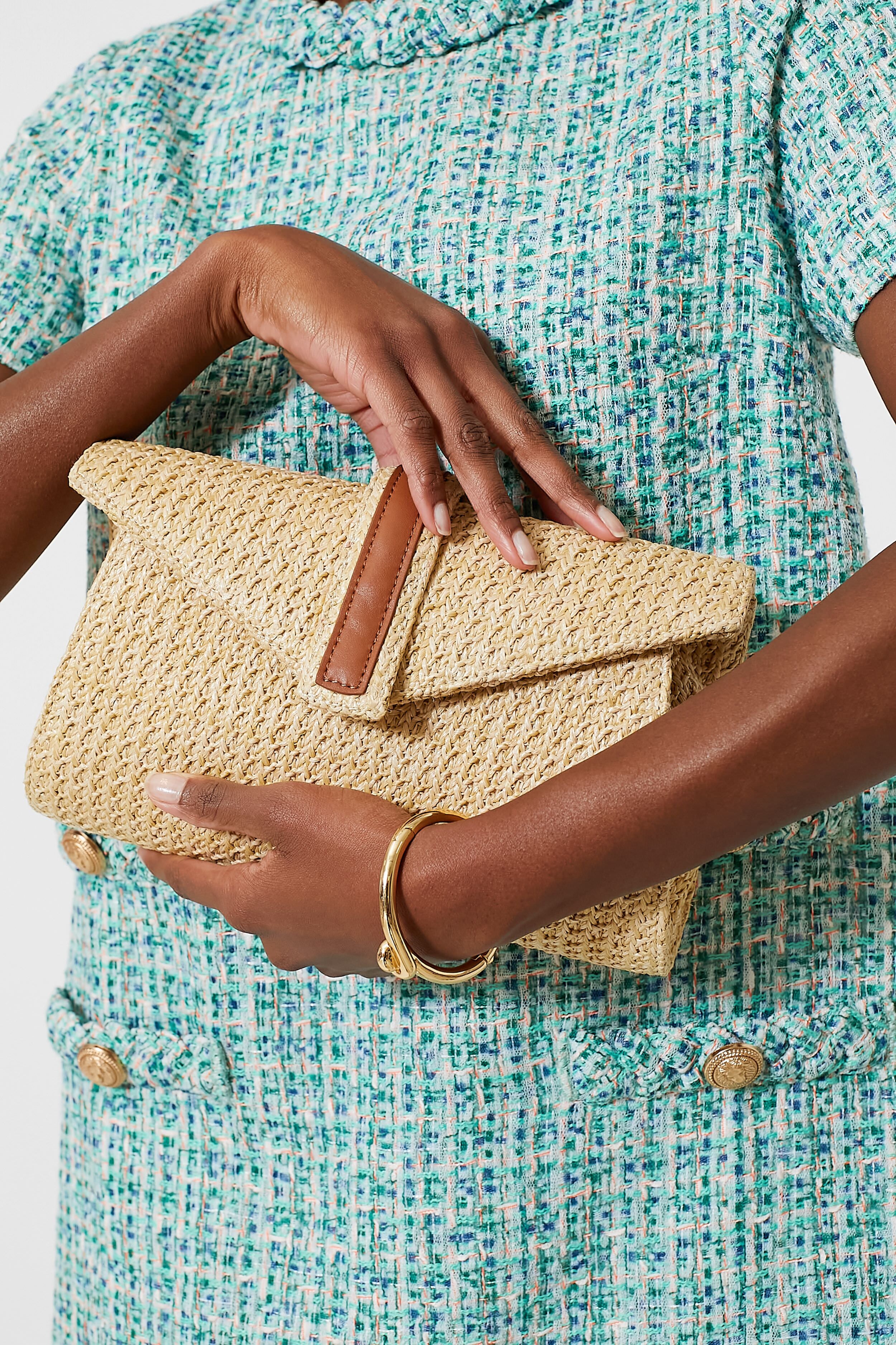 Rowen Raffia Envelope Clutch - Image 3