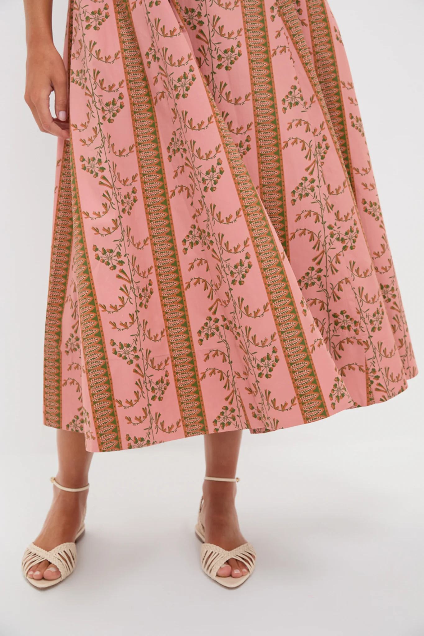 Rust Dandelion Floral Stripe Maisie Dress - Image 6