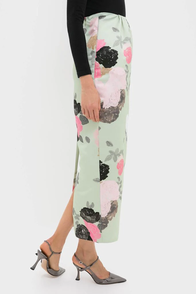 Sage Green Auscot Rose Damian Skirt - Image 3
