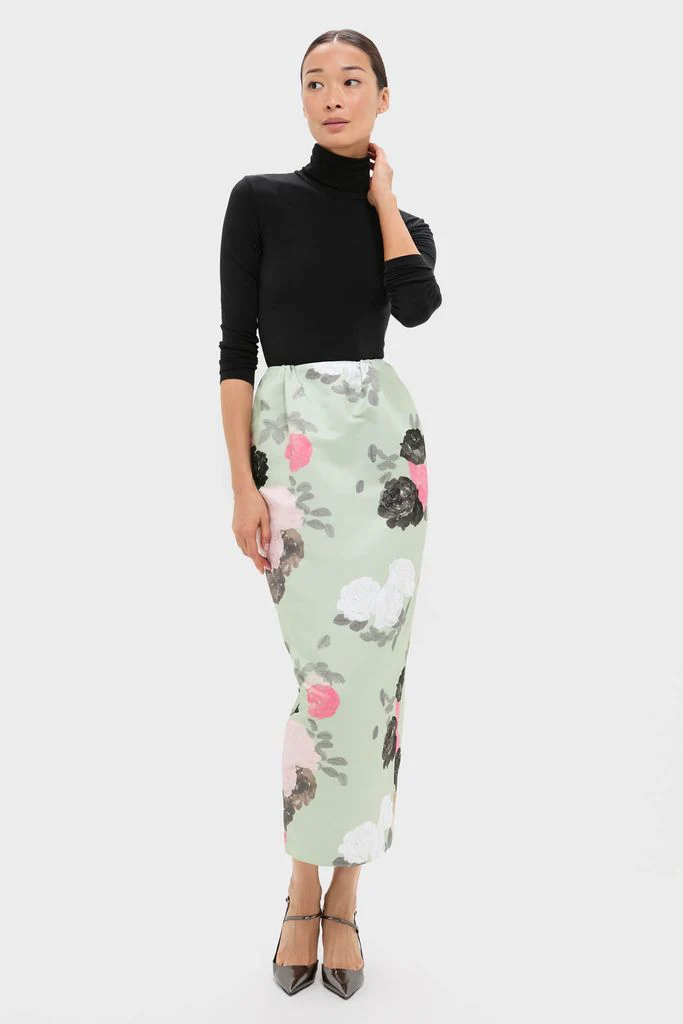 Sage Green Auscot Rose Damian Skirt - Image 6