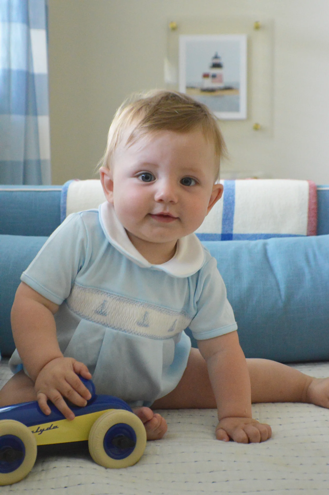 Sailboat Smocked Footie - Image 2