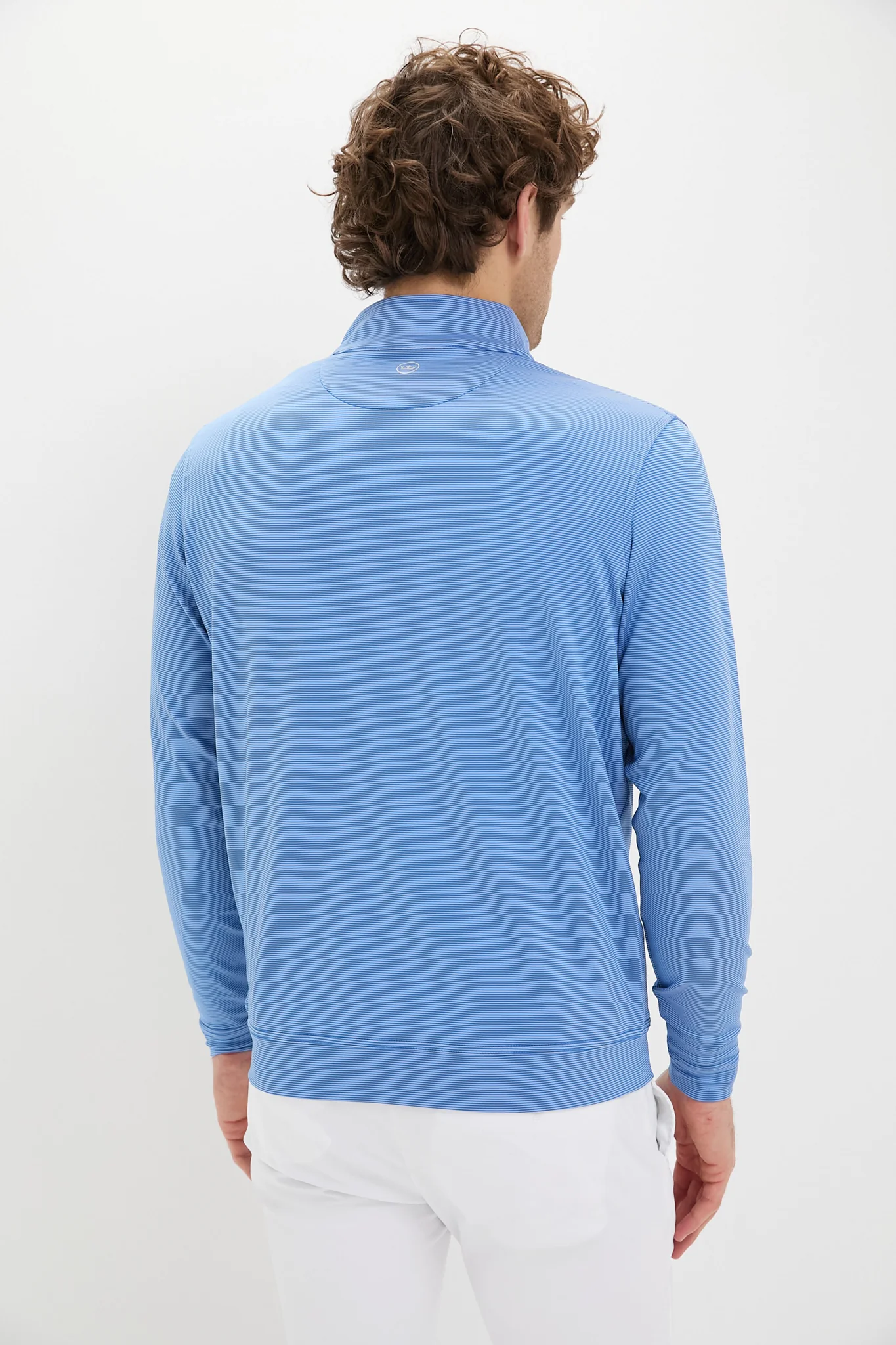 Sailor Blue Perth Sugar Stripe Performance Quarter-Zip - Image 4