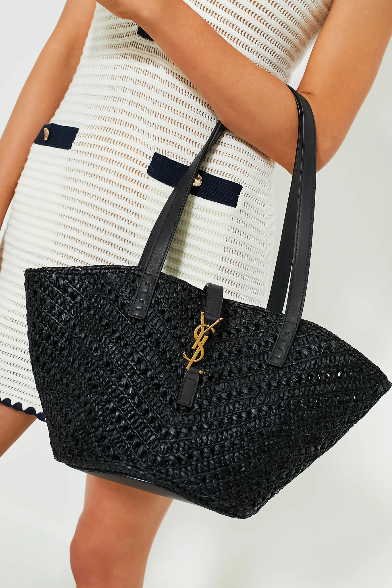 Saint Laurent Black Small Panier Tote Bag - Image 2